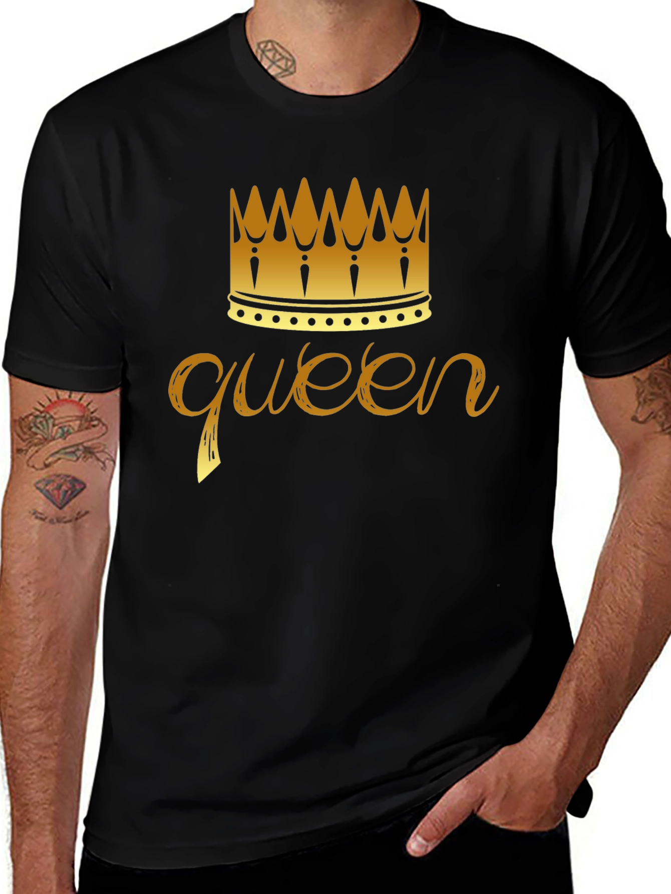Queen Crown Graphic T-Shirt - Black