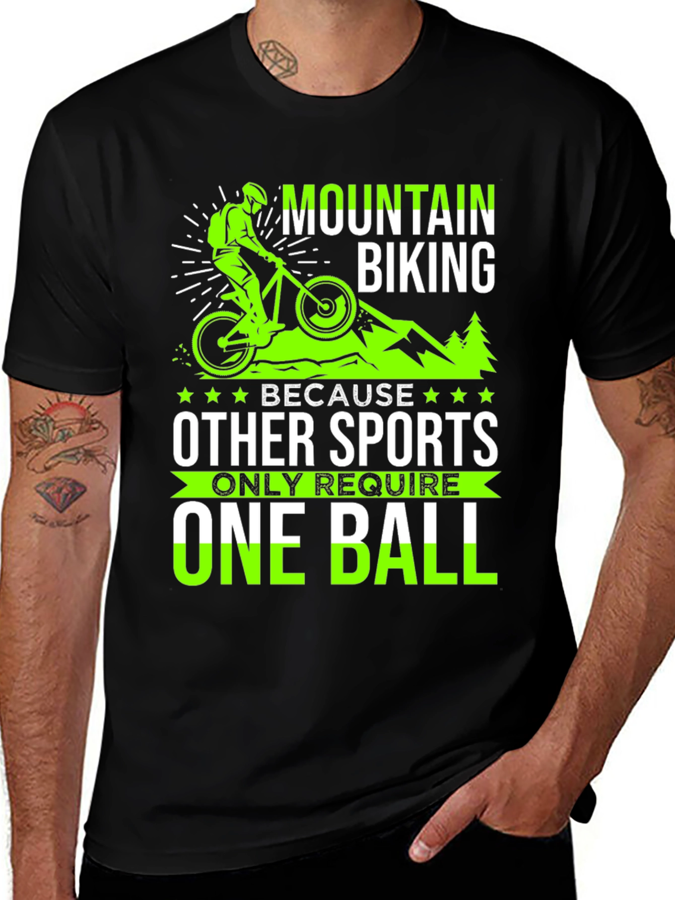 Variant 26 of Mountain Biking One Ball T-Shirt