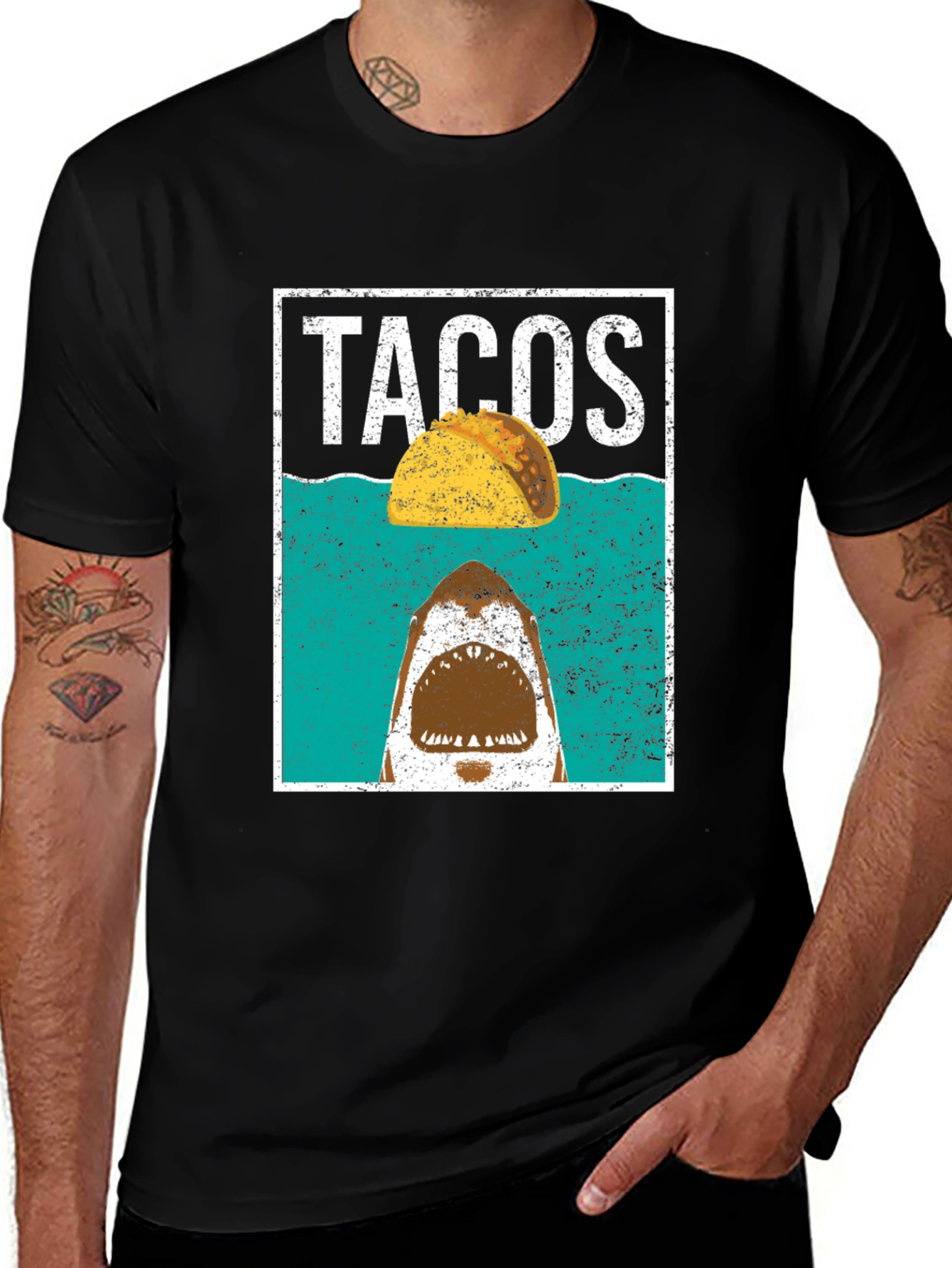 Variant 14 of Tacos Shark Graphic T-Shirt