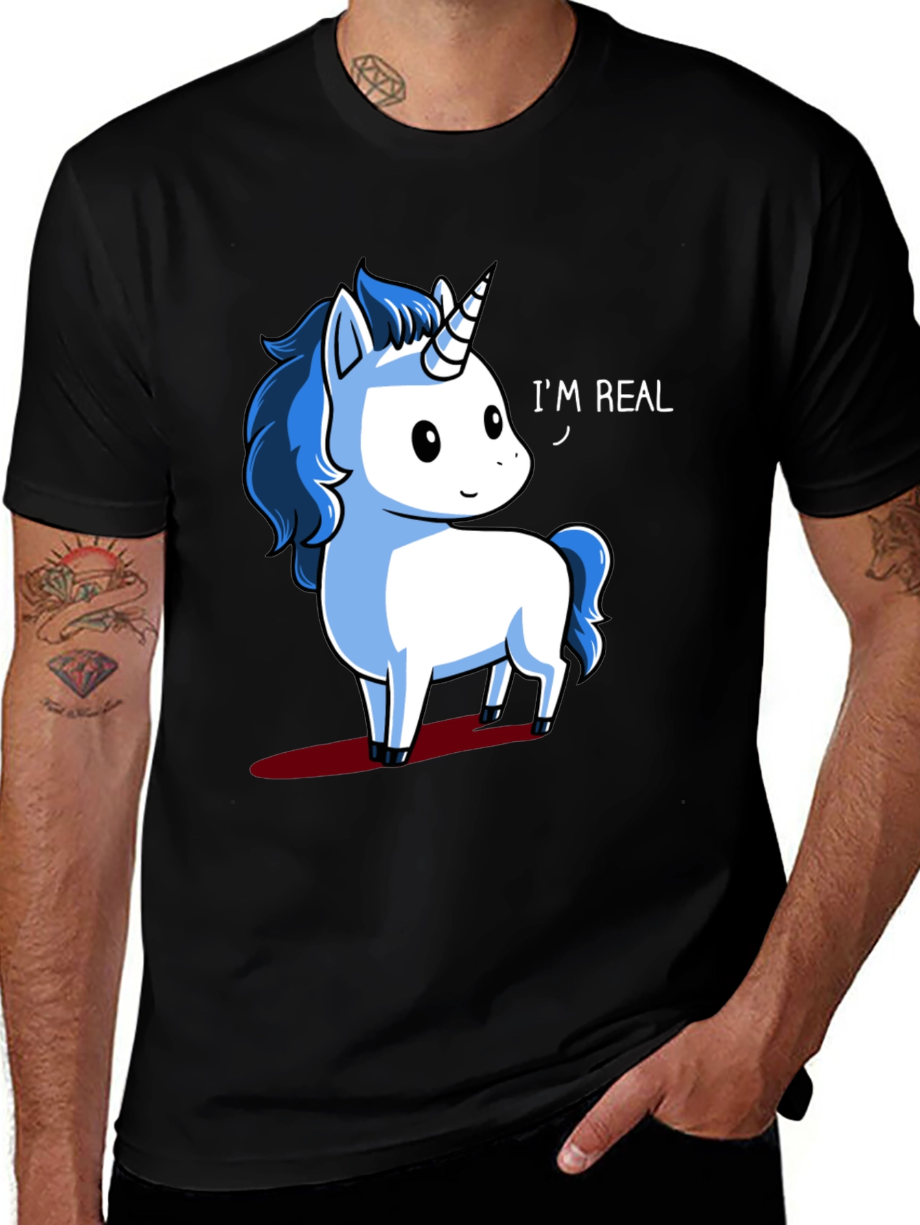 Variant 10 of I'm Real Unicorn Black T-Shirt