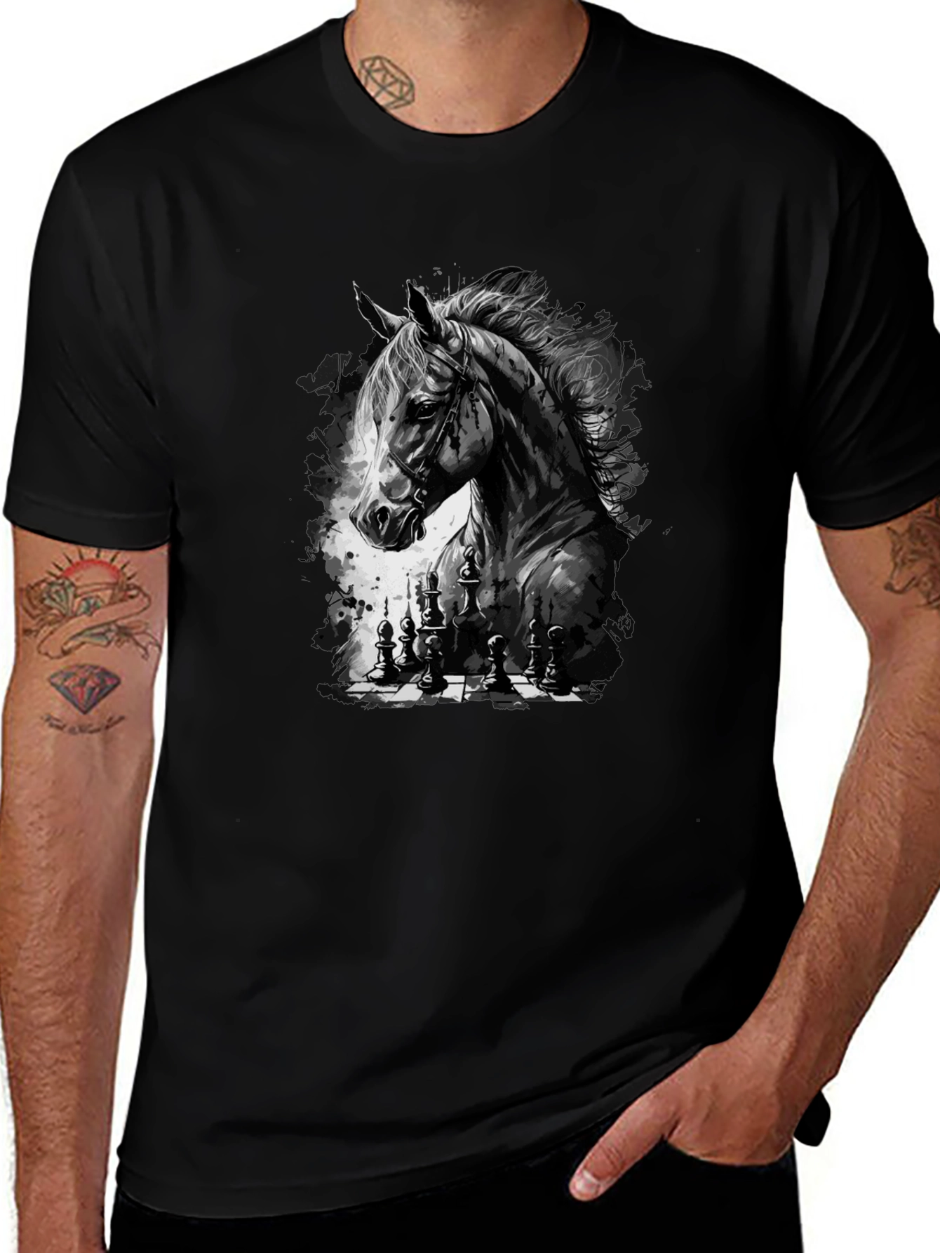Horse and Chess Graphic Tee