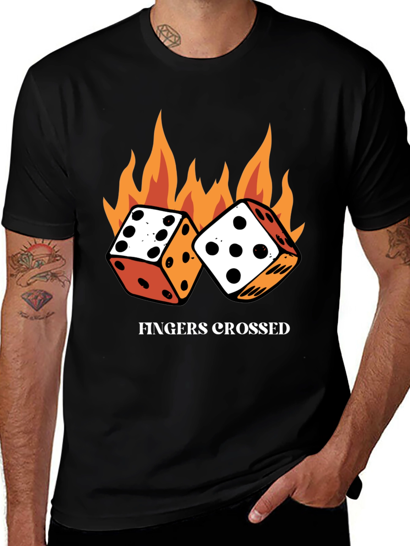 Variant 11 of Fingers Crossed Dice T-Shirt