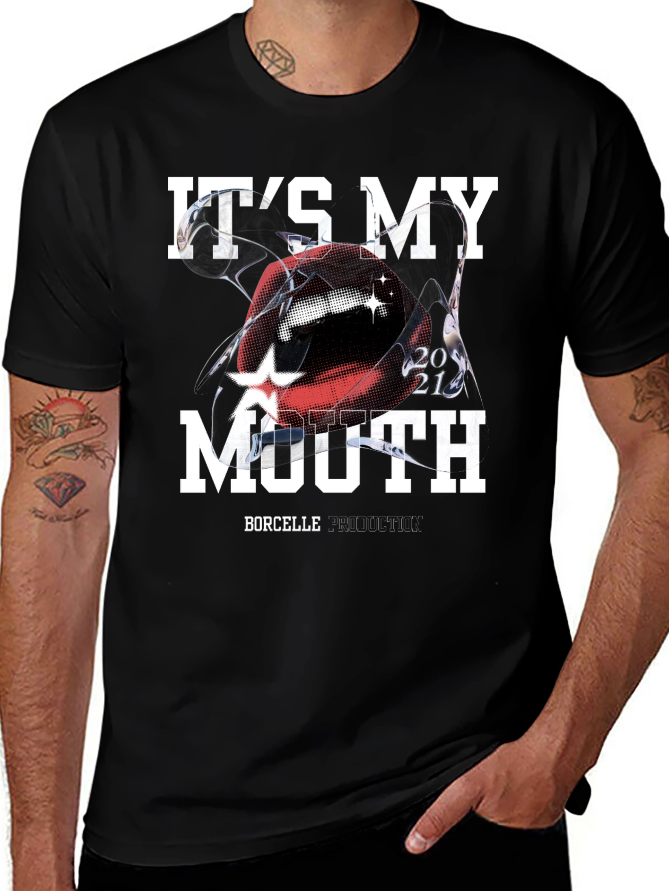 Variant 21 of It's My Mouth Graphic T-Shirt - Black