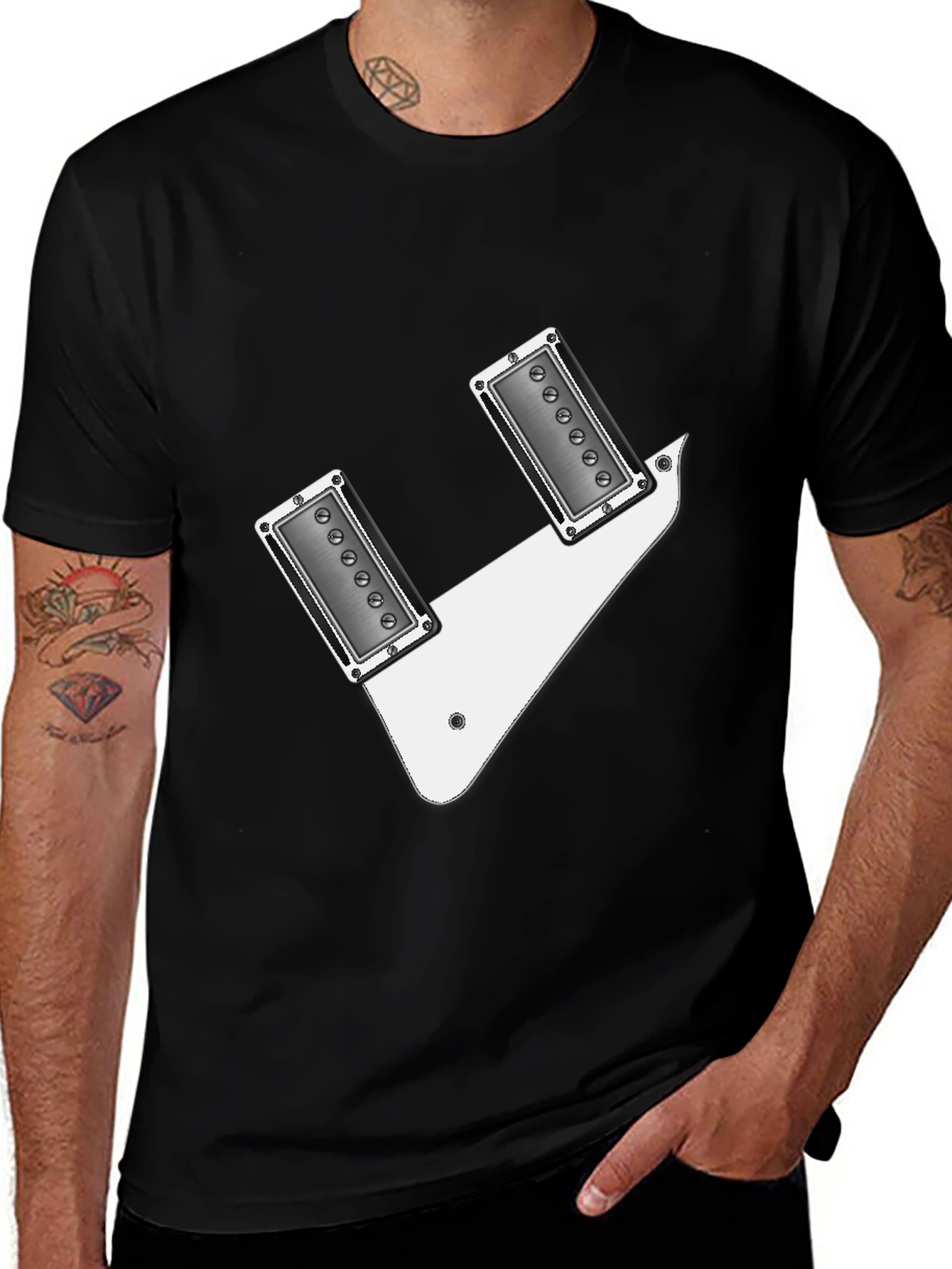 Variant 7 of Guitar Pickup T-Shirt - Rock & Roll Graphic Tee