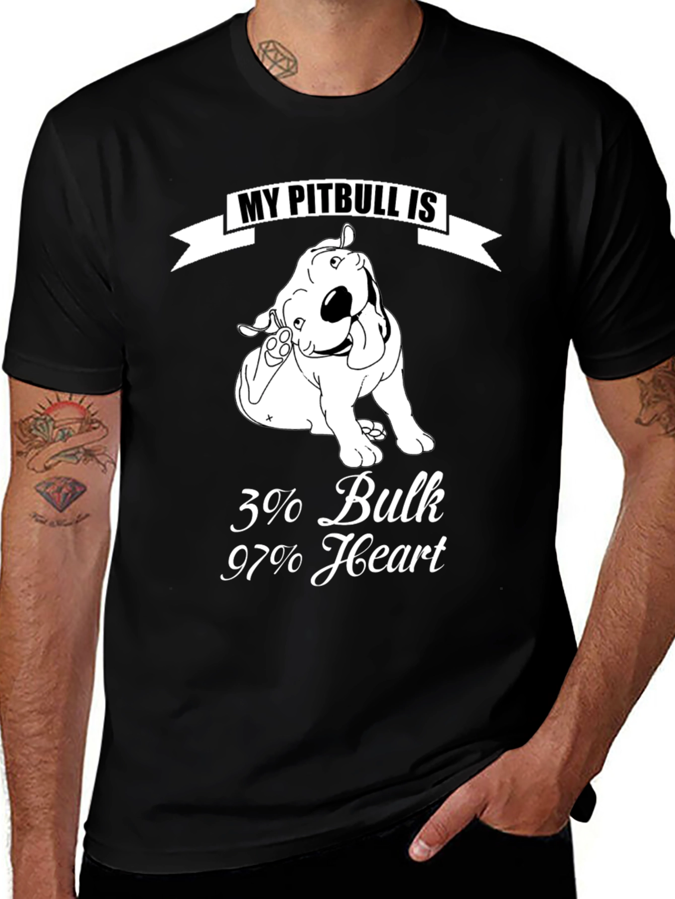 Variant 21 of Pitbull Lover T-Shirt: 3% Bulk, 97% Heart!