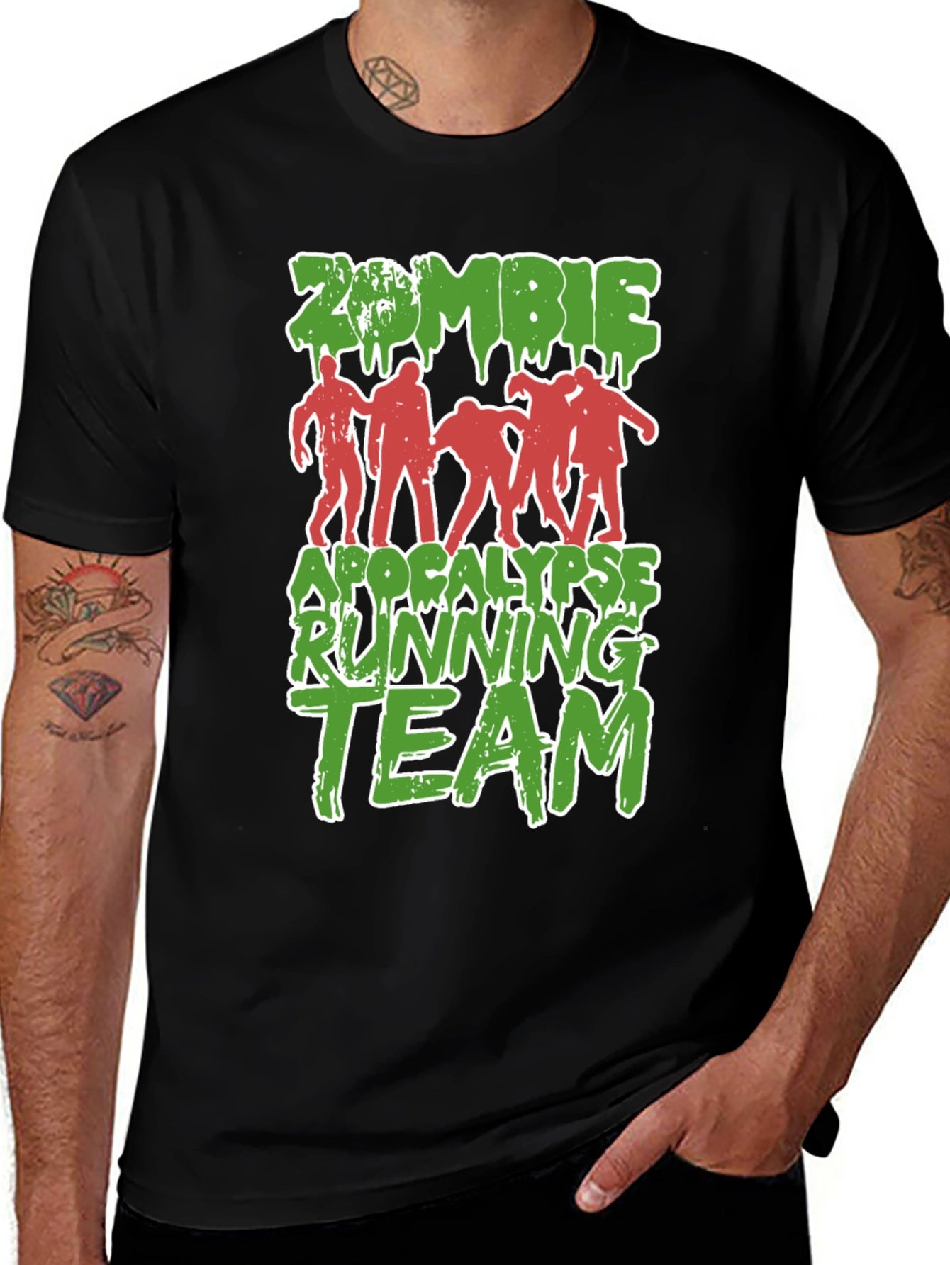 Variant 18 of Zombie Apocalypse Running Team Graphic T-Shirt