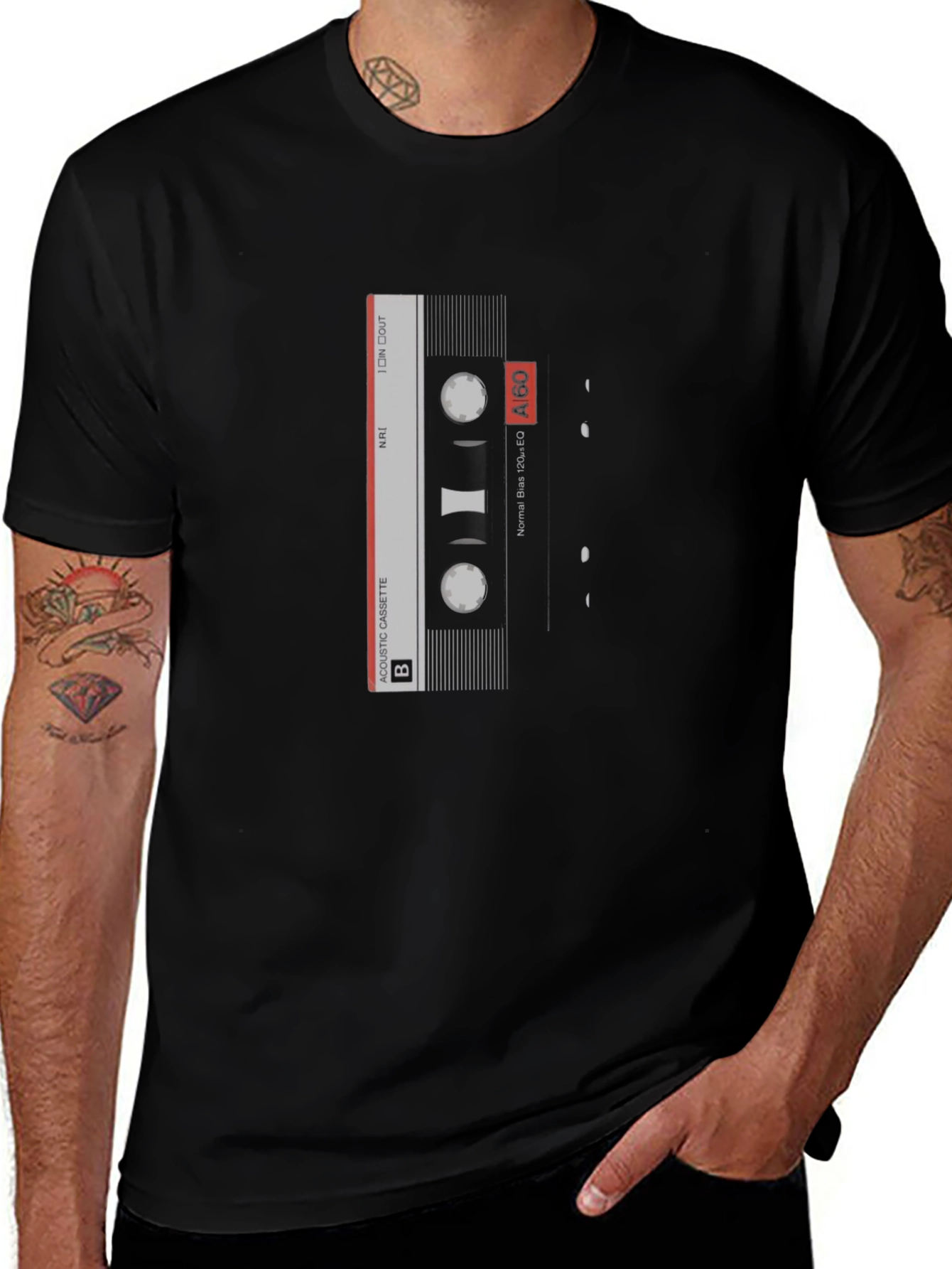 Variant 5 of Retro Cassette Tape Graphic T-Shirt - Black