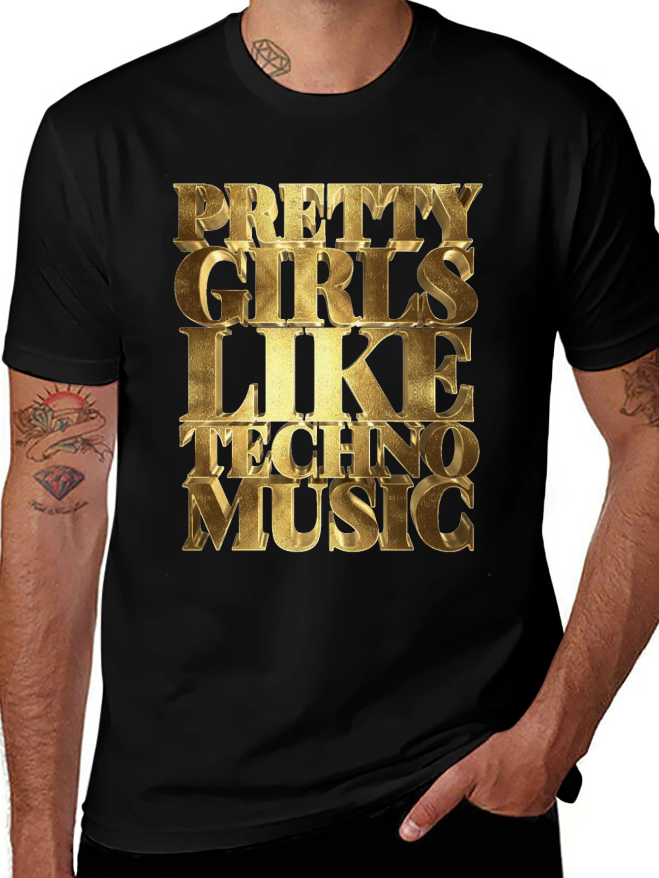 Variant 21 of Pretty Girls Love Techno Music Graphic Tee