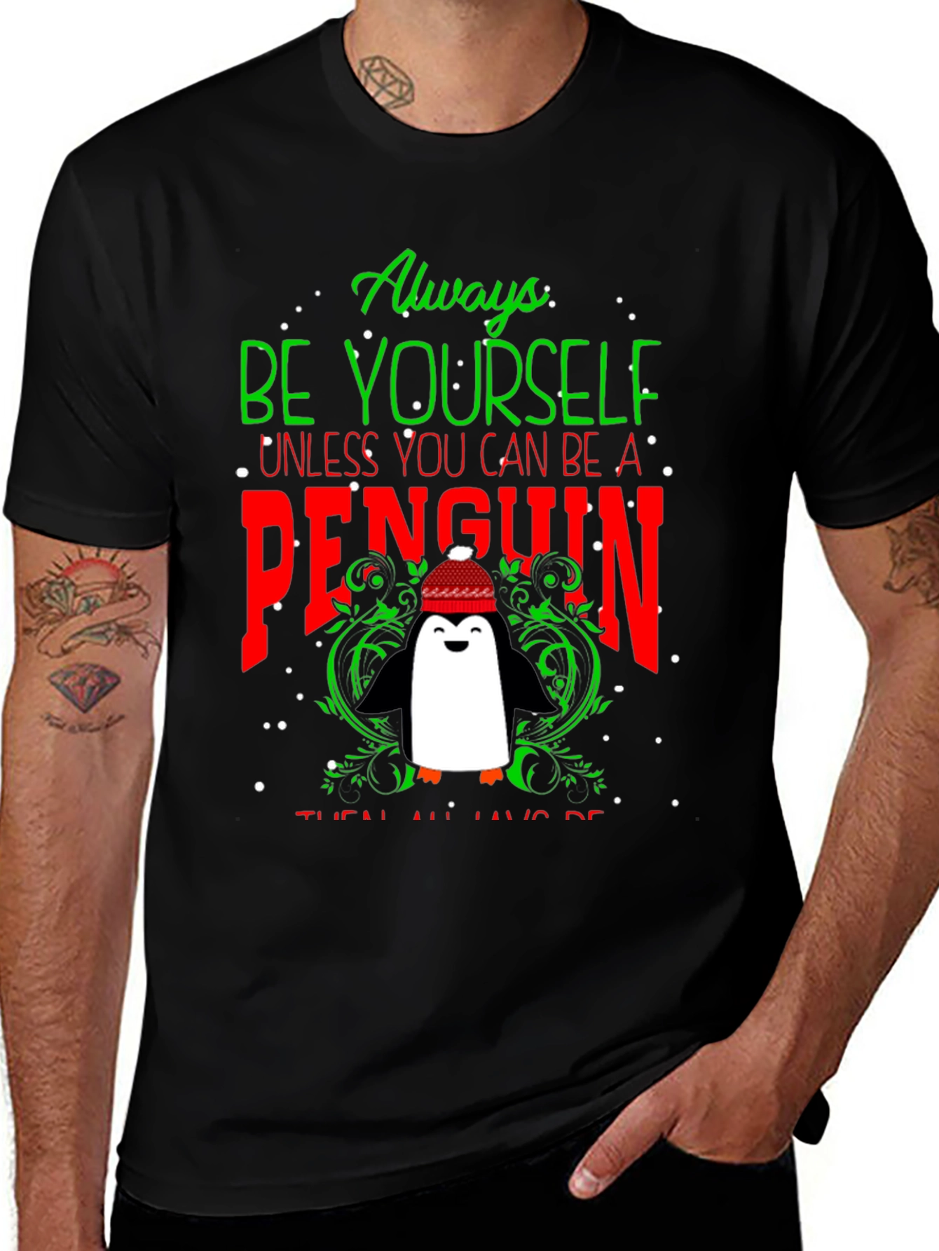 Black Always Be Yourself Unless Penguin T-Shirt main image