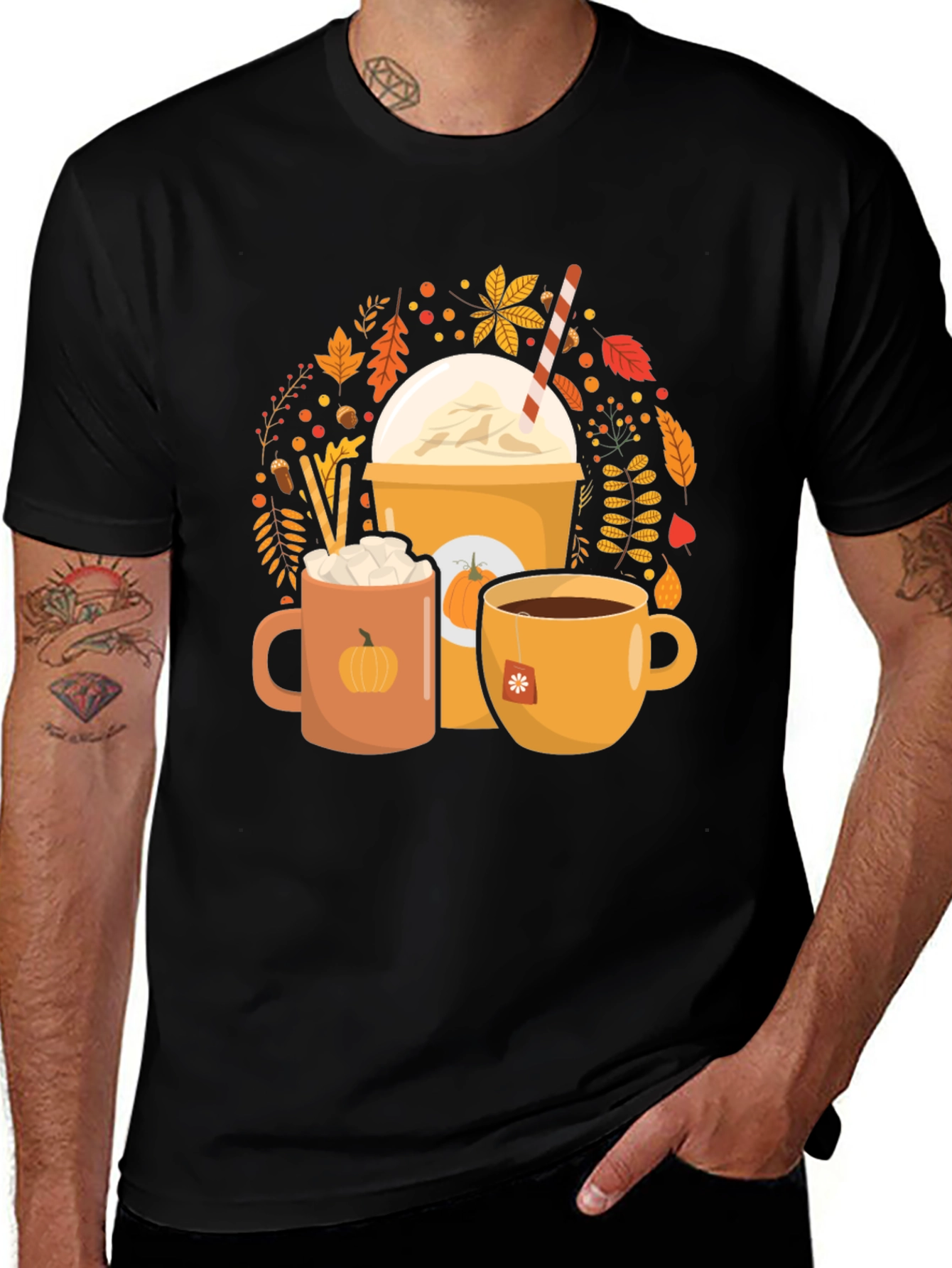 Variant 26 of Fall Drinks Graphic Tee - Pumpkin Spice & More!