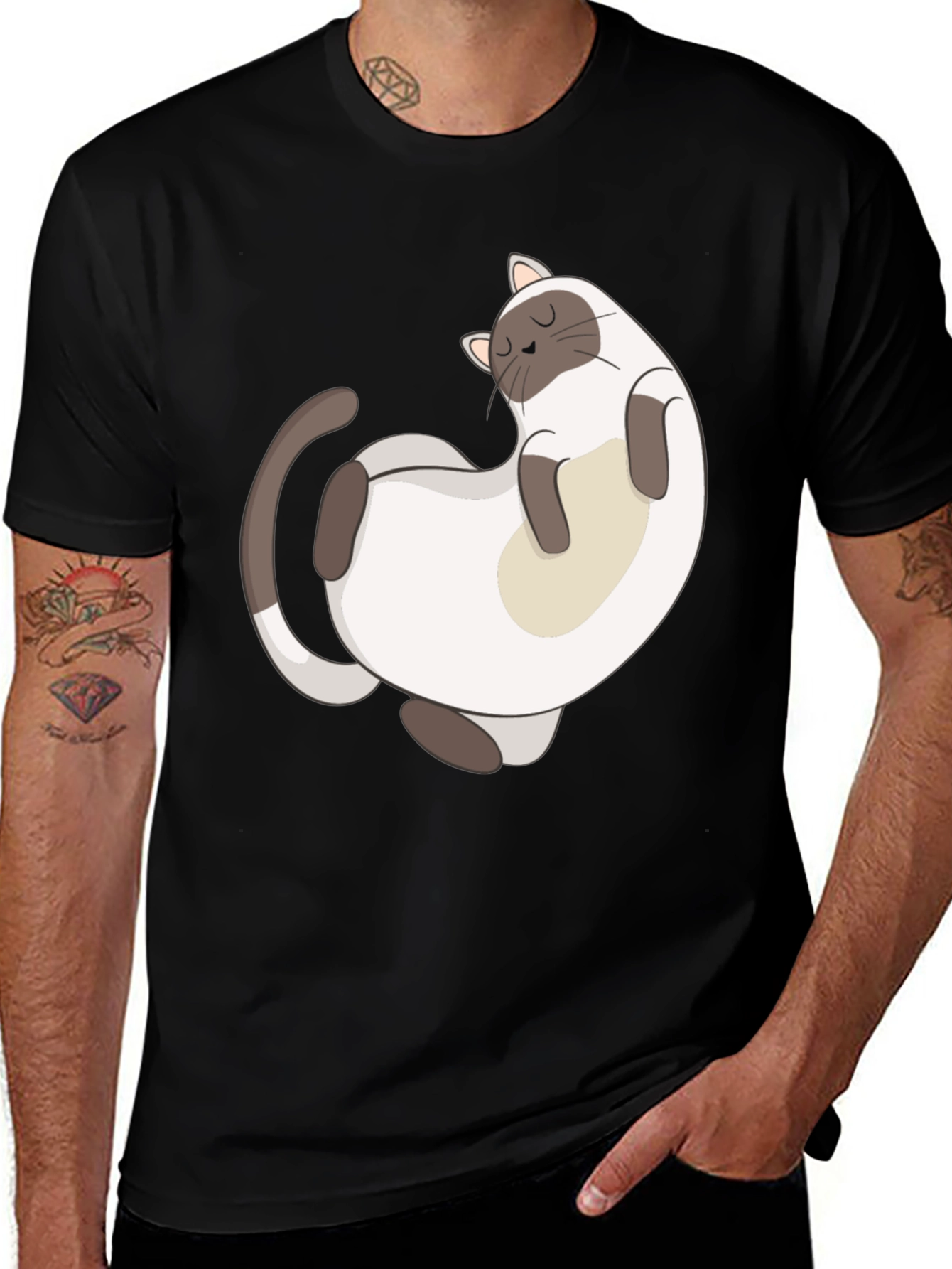 Siamese Cat Nap T-Shirt - Relaxed Fit
