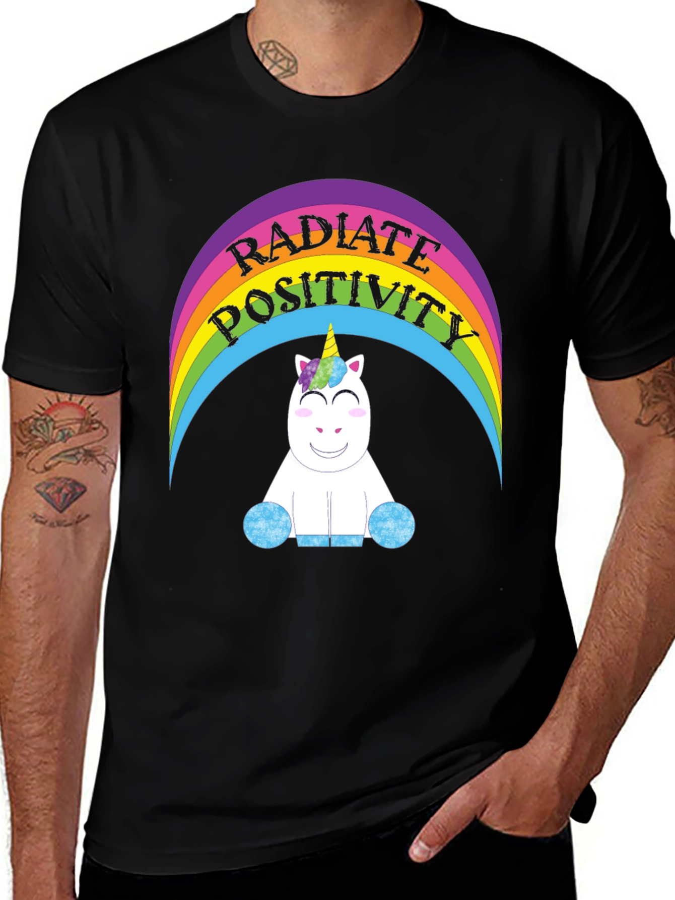 Variant 19 of Radiate Positivity Unicorn Rainbow T-Shirt