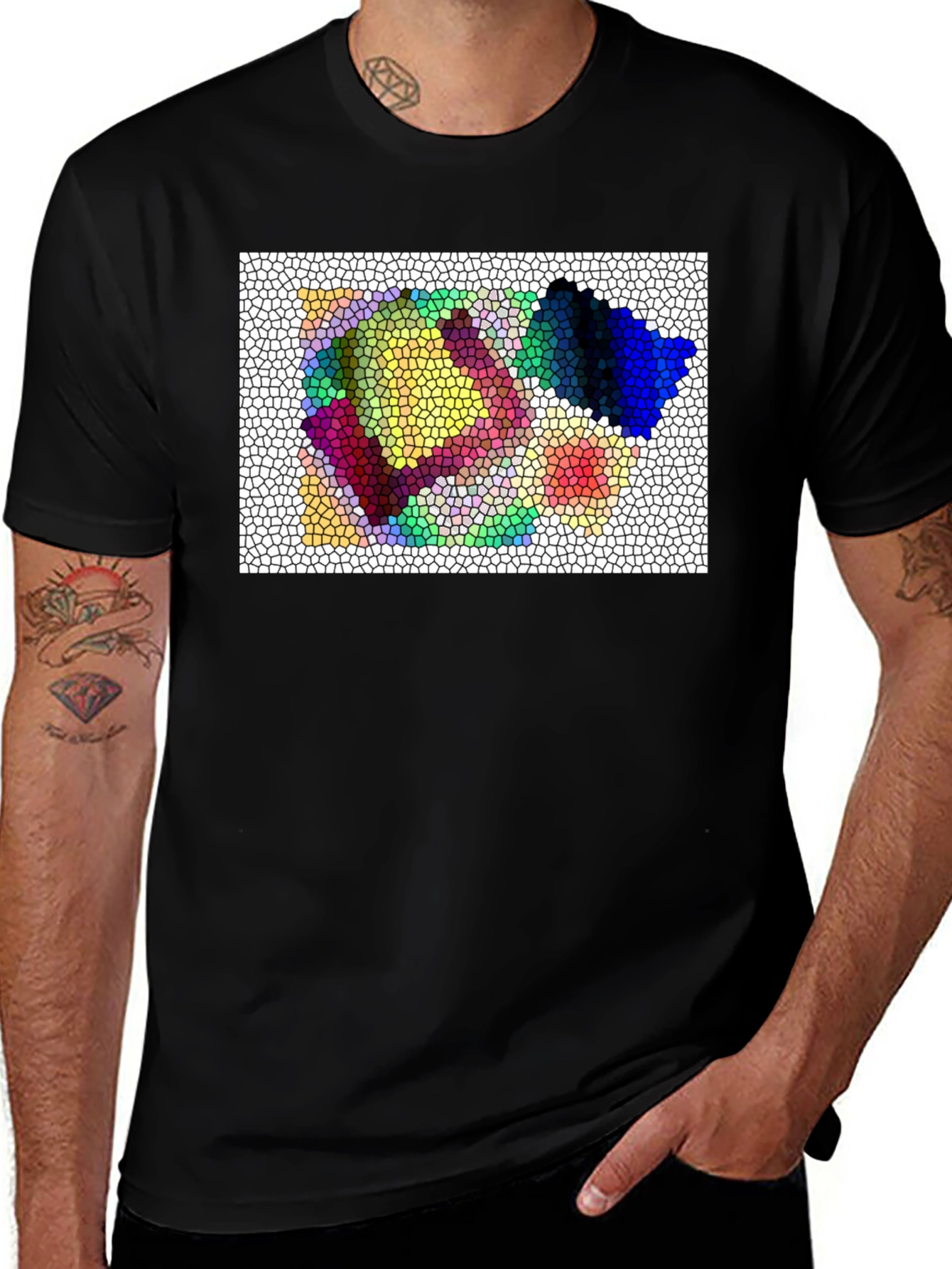 Variant 14 of Abstract Mosaic Tee - Unique Colorful Design