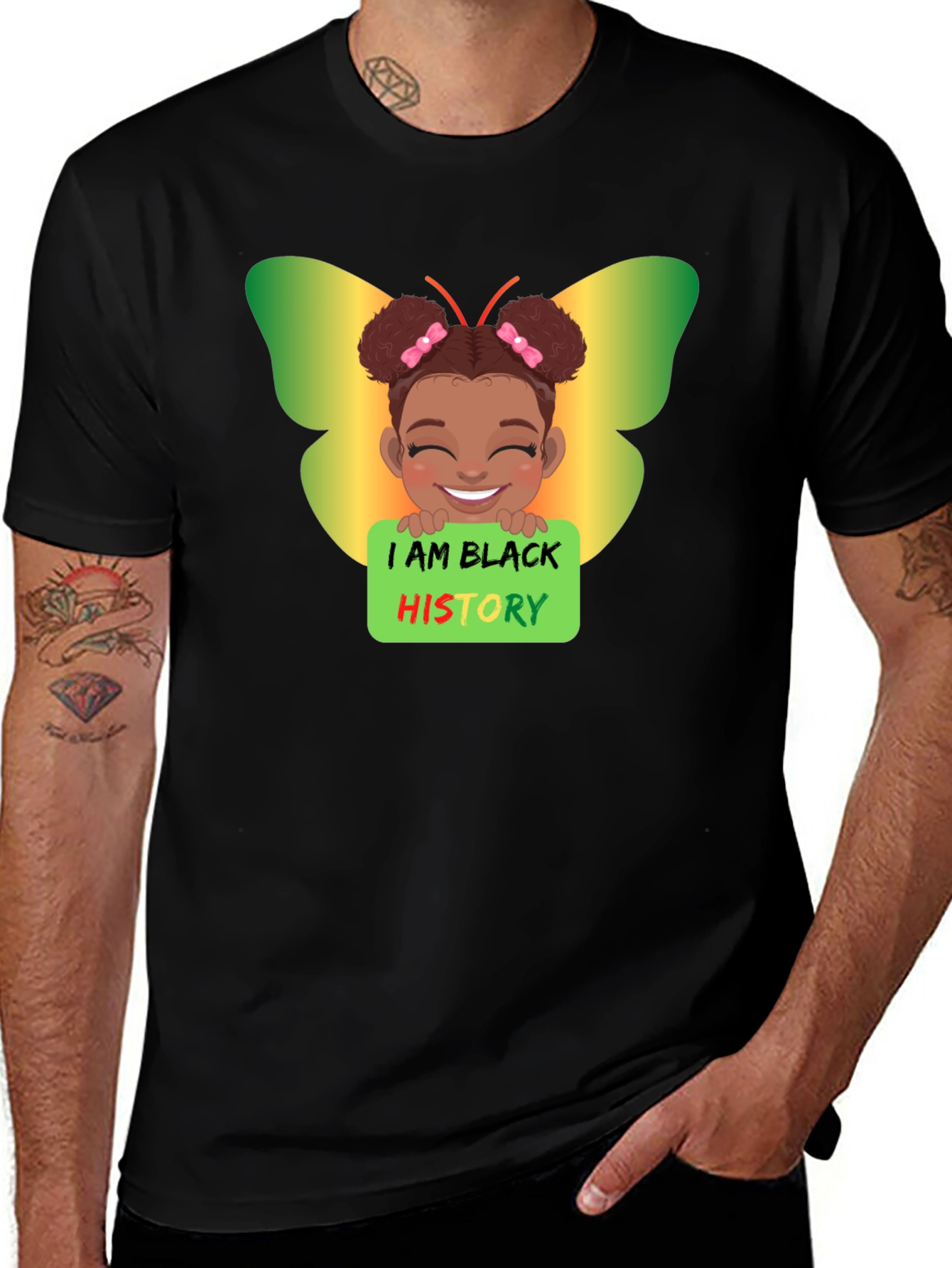 Black History Butterfly Girl T-Shirt