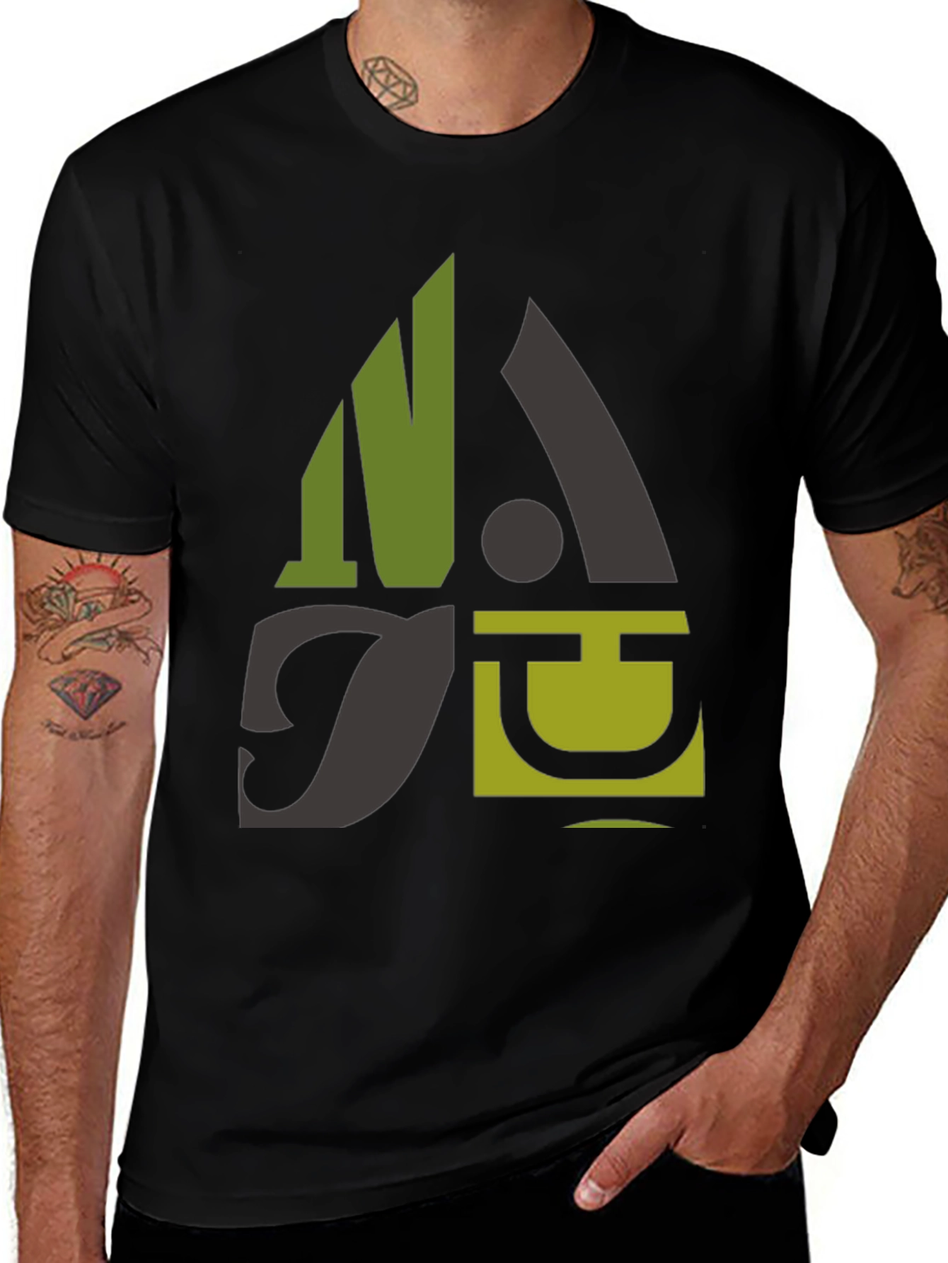 Variant 2 of Abstract Graphic Print Black Casual T-Shirt