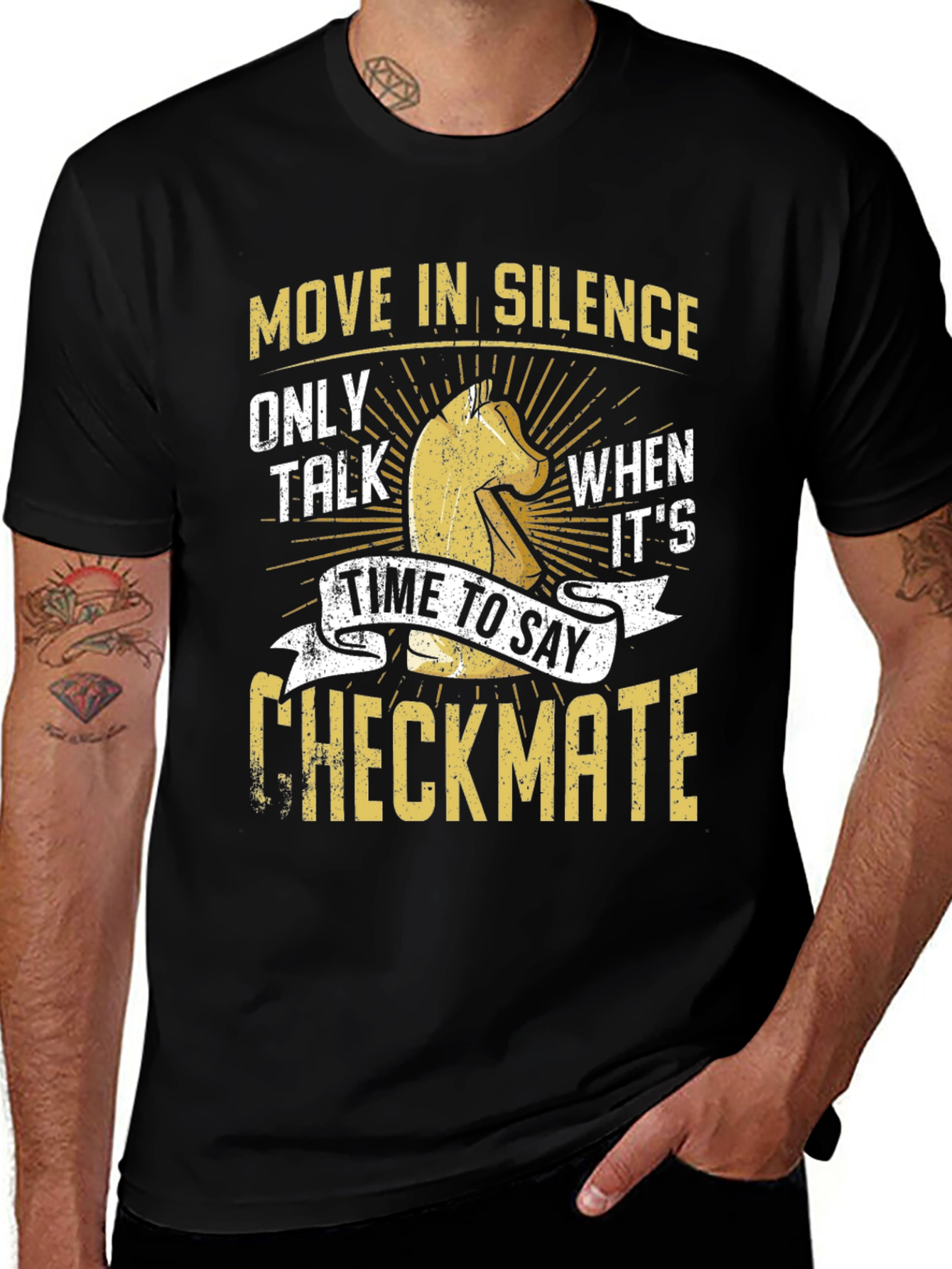 Variant 4 of Move in Silence Chess Graphic T-Shirt
