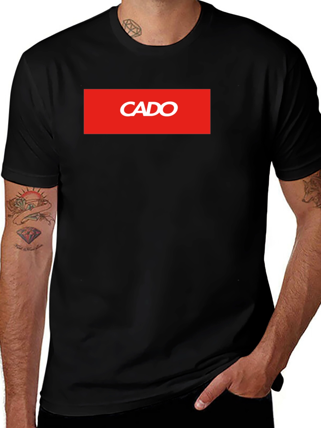 CADO Graphic Tee - Classic Red Logo on Black