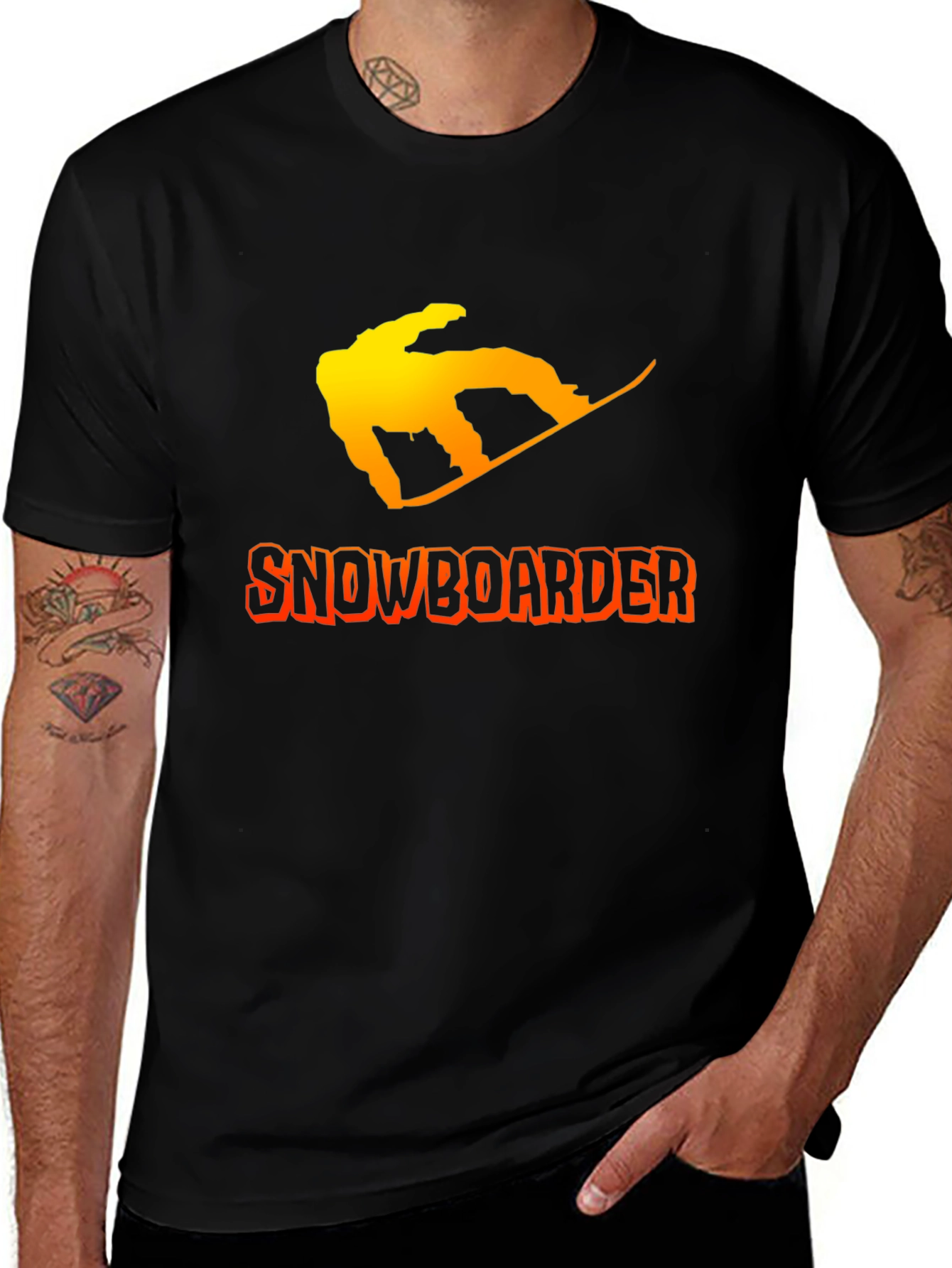 Variant 25 of Snowboarder Graphic Tee - Black