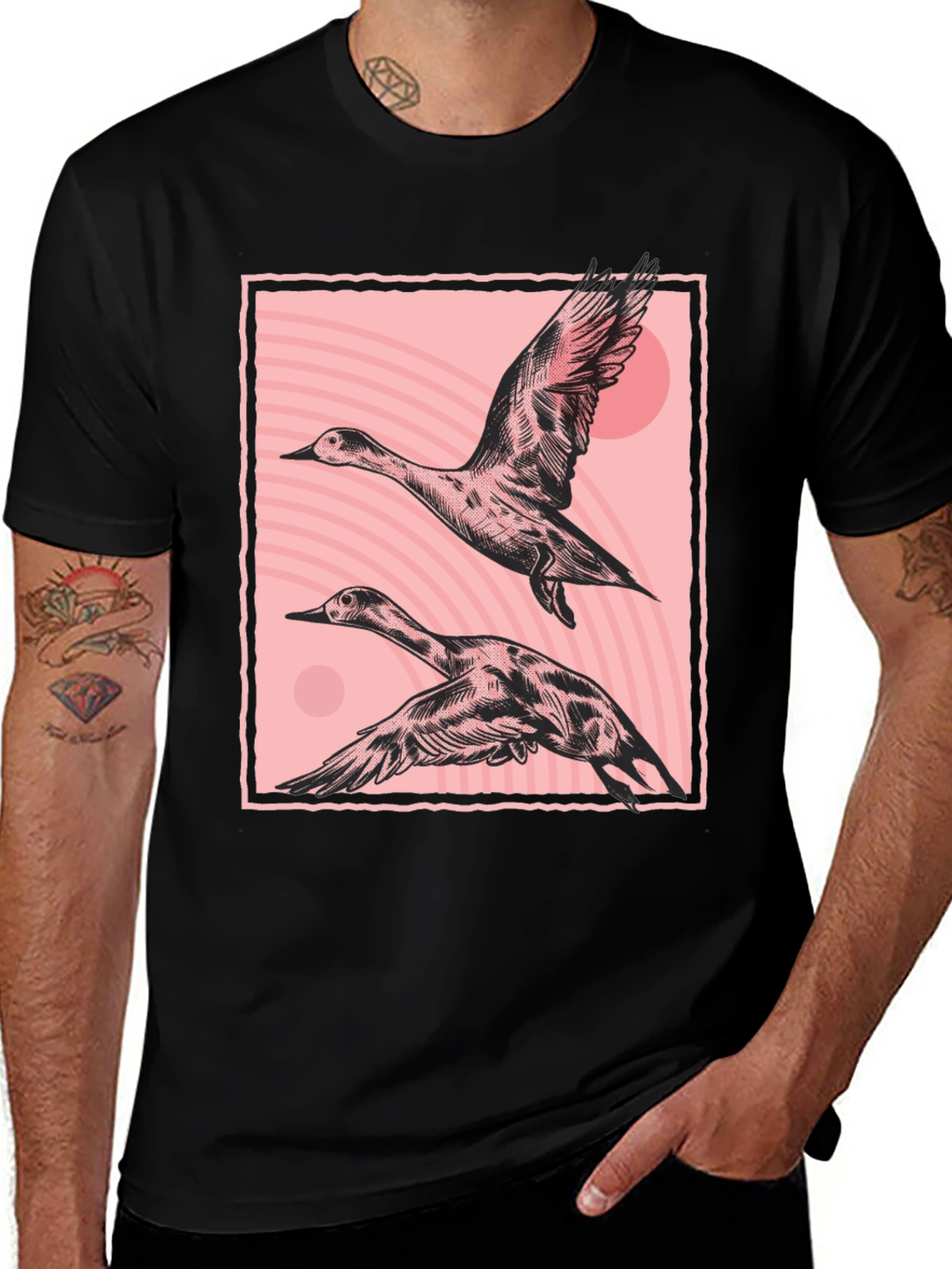 Variant 12 of Stylish Black T-Shirt with Duck Graphic