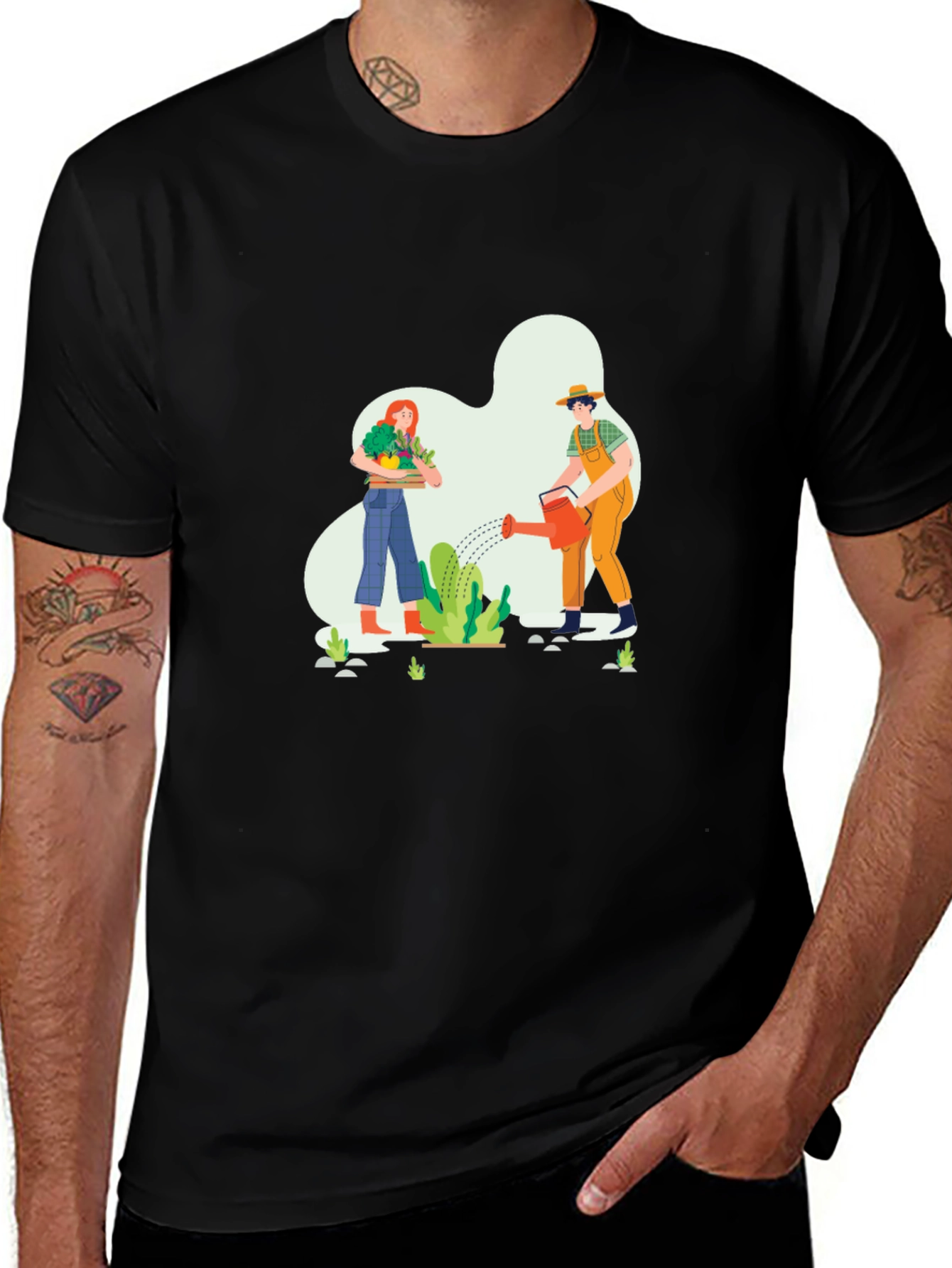 Variant 24 of Gardener Graphic Tee - Black Cotton T-Shirt