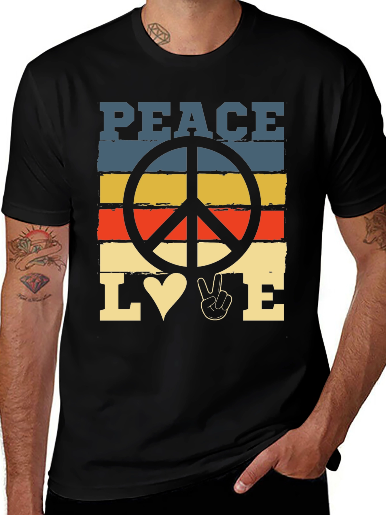 Peace Love T-Shirt - Retro Graphic Tee