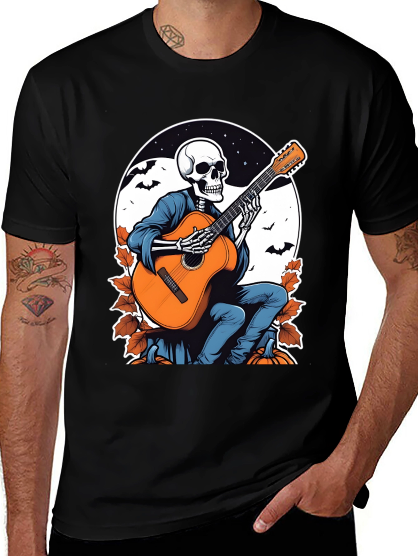 Variant 11 of Skeleton Guitarist Graphic T-Shirt