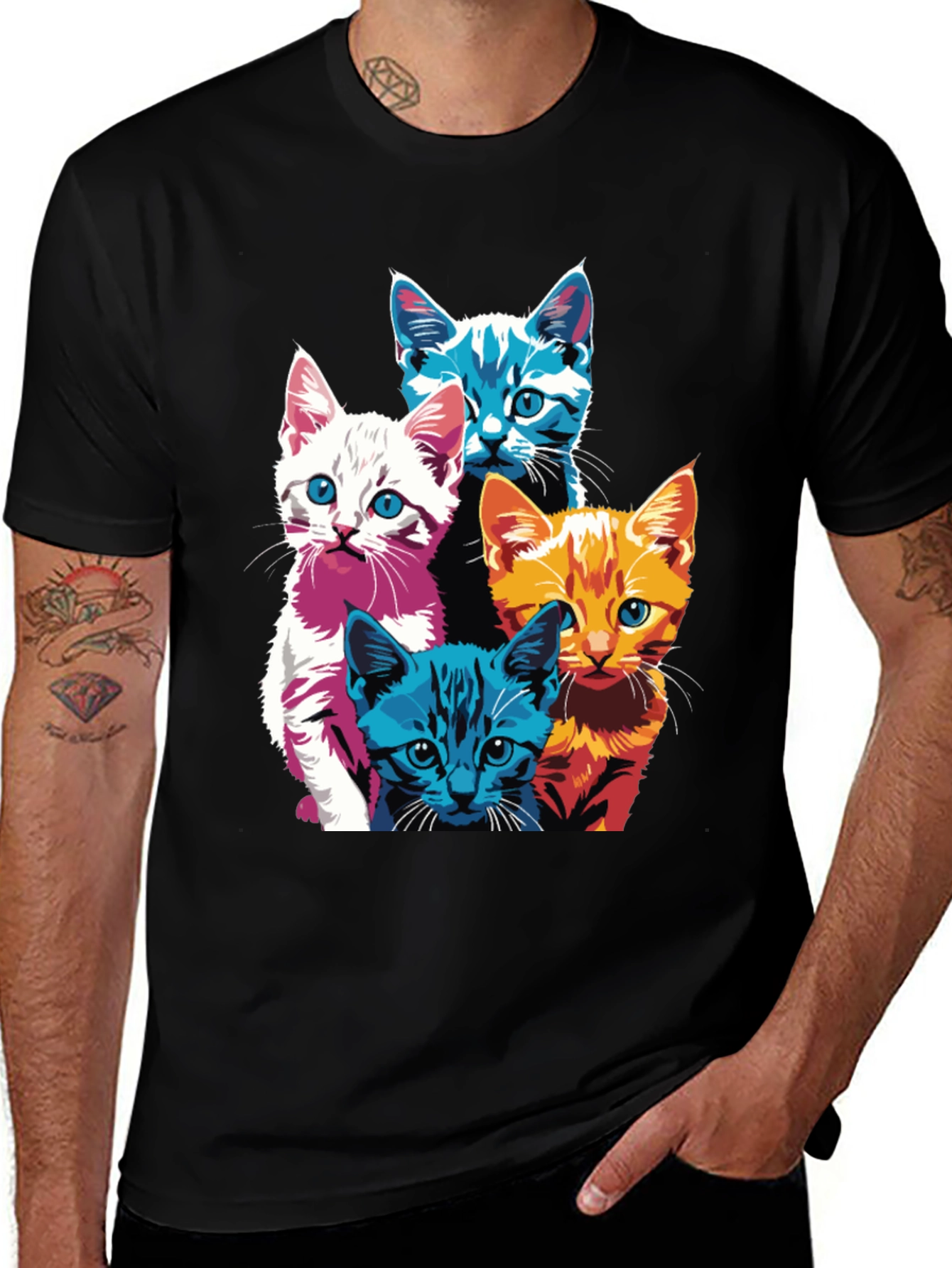Variant 4 of Cool Cats Graphic Tee - Black