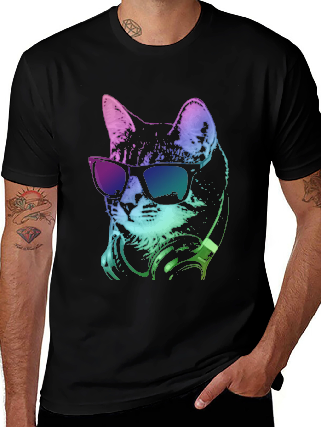 Variant 30 of Cool Cat Tee: Stylish Graphic Print T-Shirt