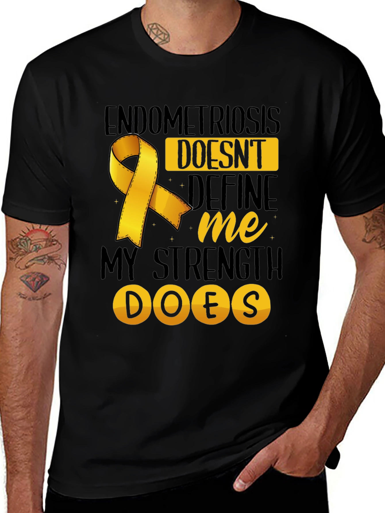 Endometriosis Awareness T-Shirt - Yellow Ribbon