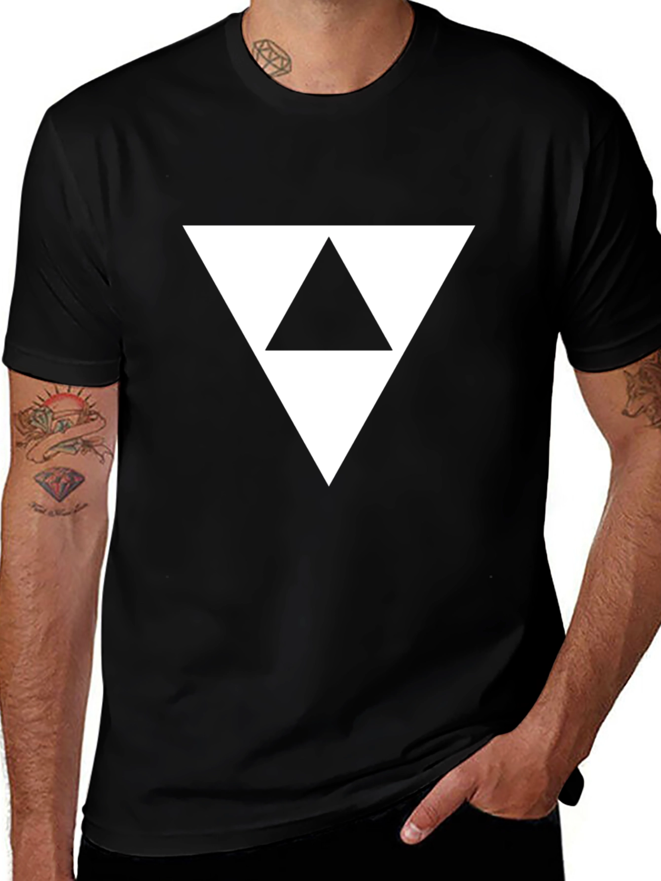 Variant 10 of Geometric Triangle Graphic Tee - Modern Minimalist Style