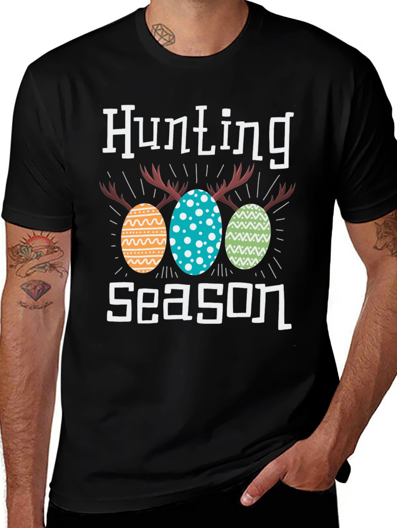 Hunting Season Easter Egg Antlers Tee