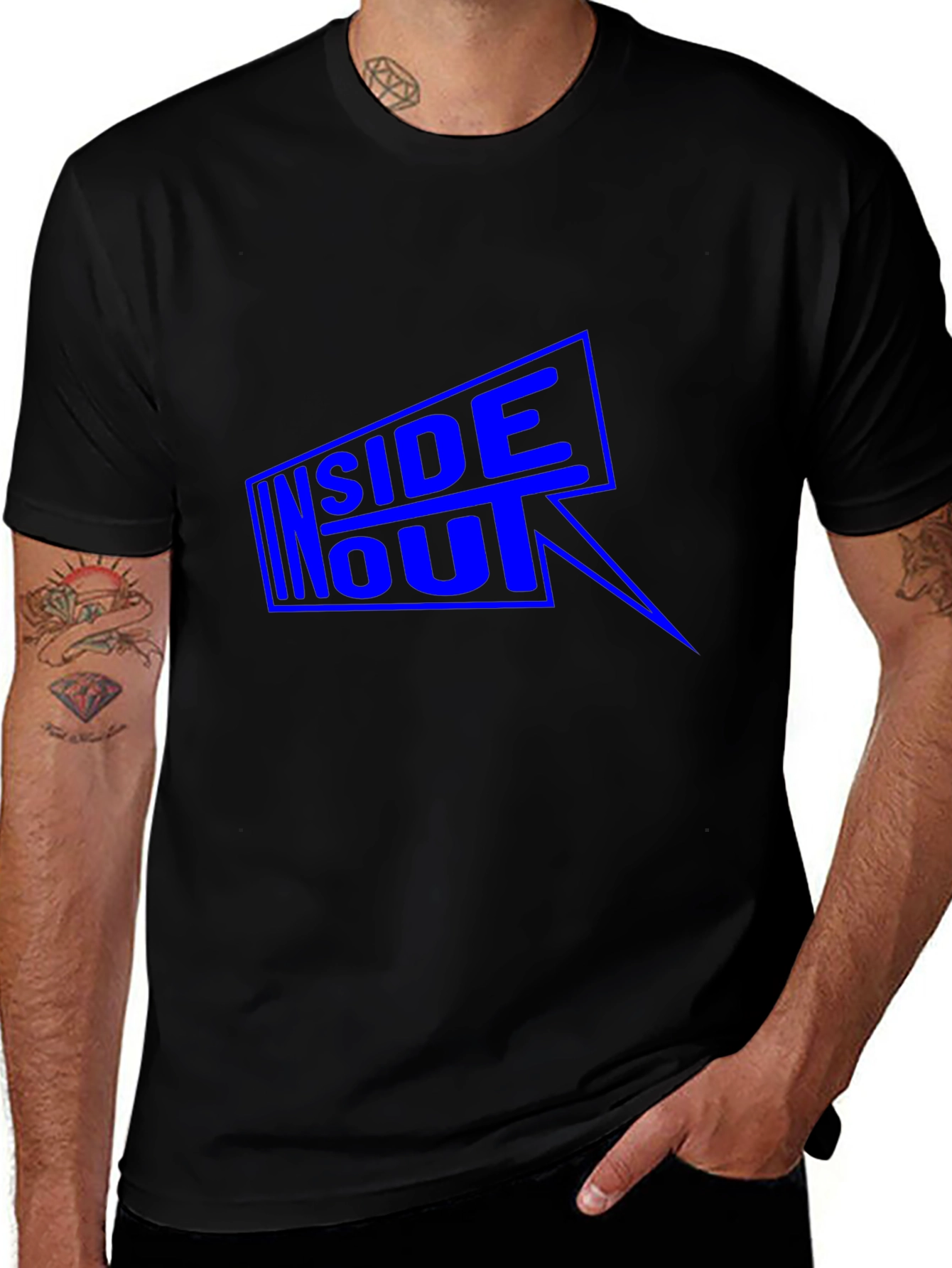 Inside Out Graphic Tee - Soft Black Cotton Shirt