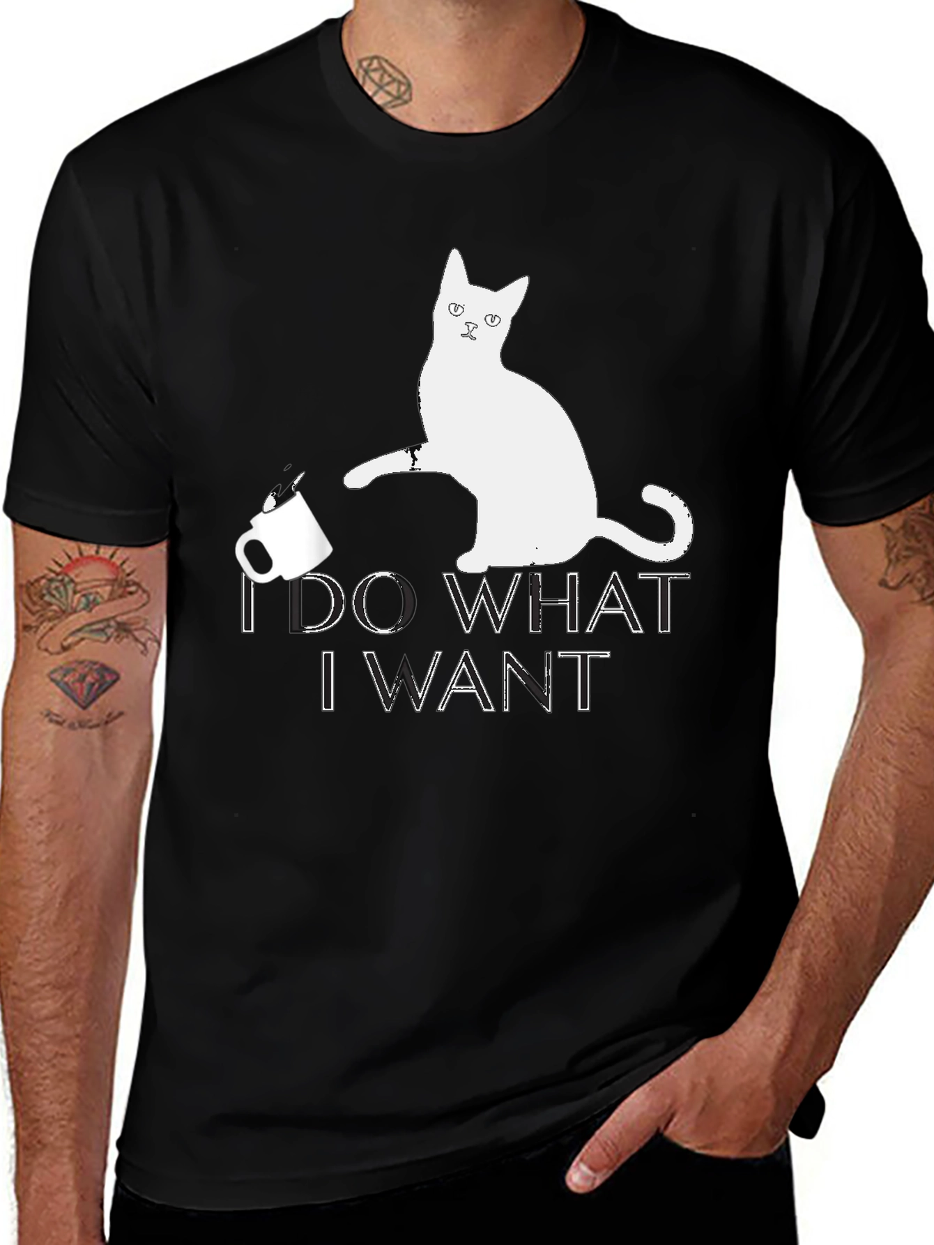 Variant 10 of I Do What I Want Cat Graphic T-Shirt