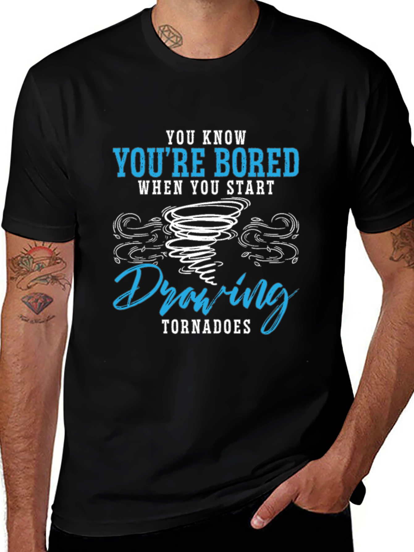 Variant 5 of Bored Drawing Tornadoes Graphic Tee