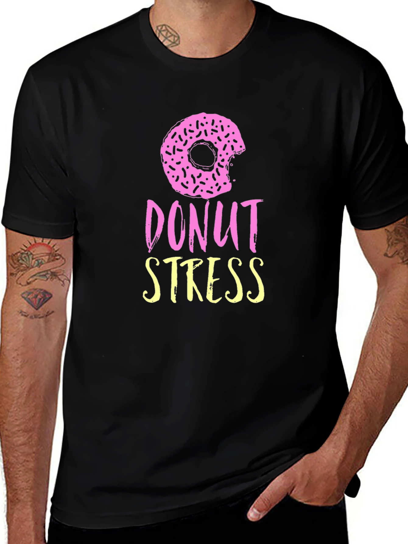Donut Stress Black Graphic Tee