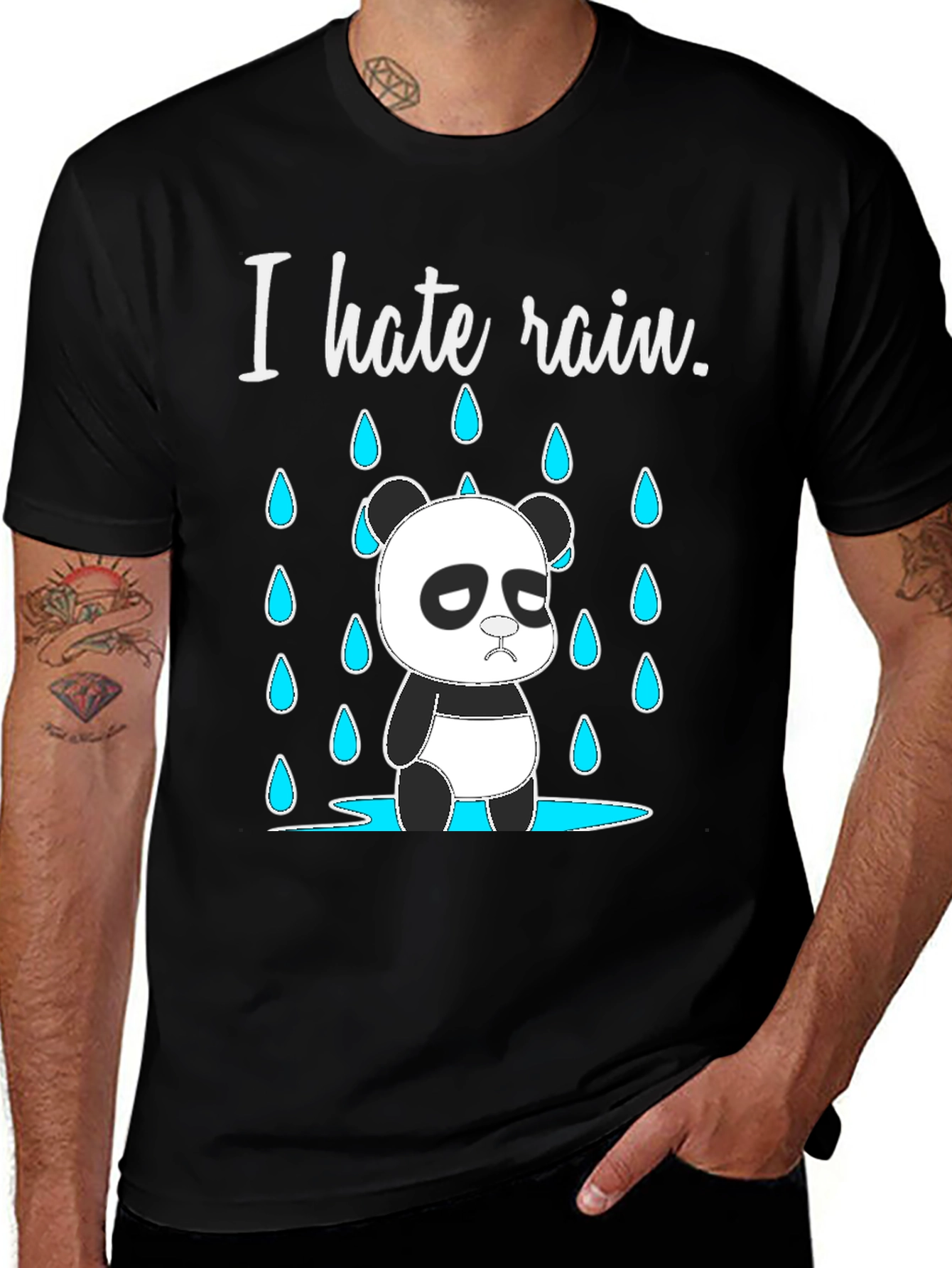 I Hate Rain Panda T-Shirt