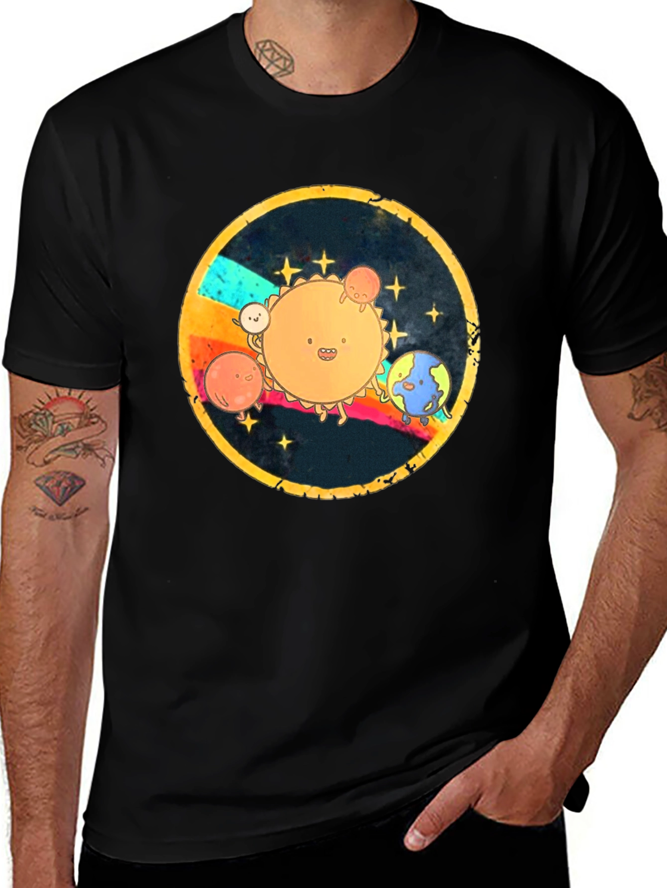Variant 18 of Cartoon Planet T-Shirt: Cute Space Design