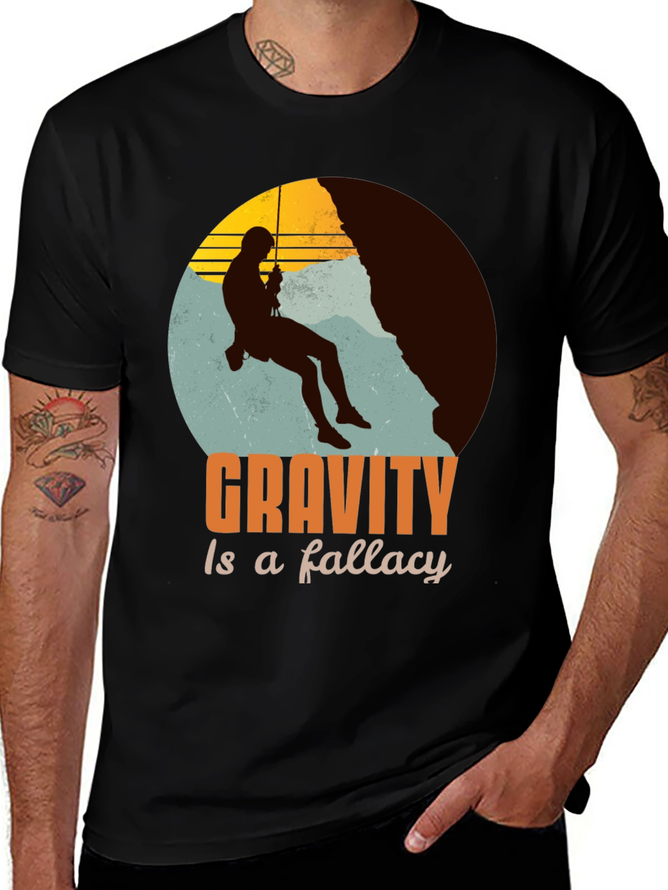 Gravity Is A Fallacy Climbing T-Shirt