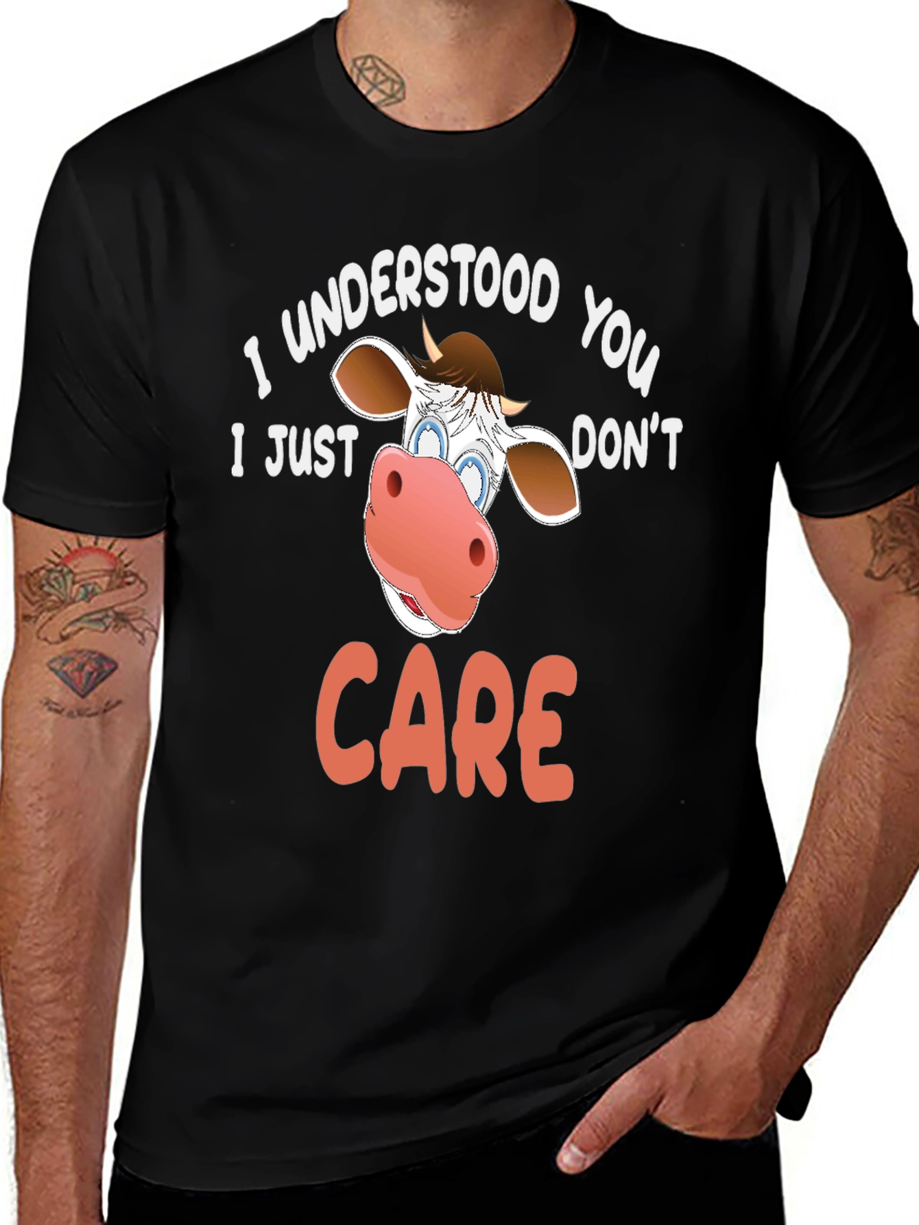 Variant 4 of Funny Cow Graphic Tee - I Understood You, I Just Don't Care