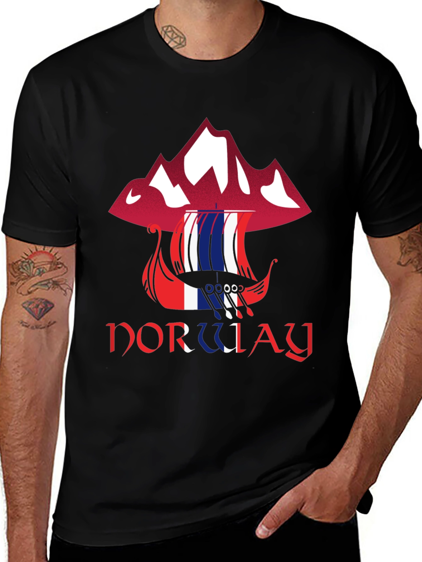 Norway Viking Ship Graphic T-Shirt
