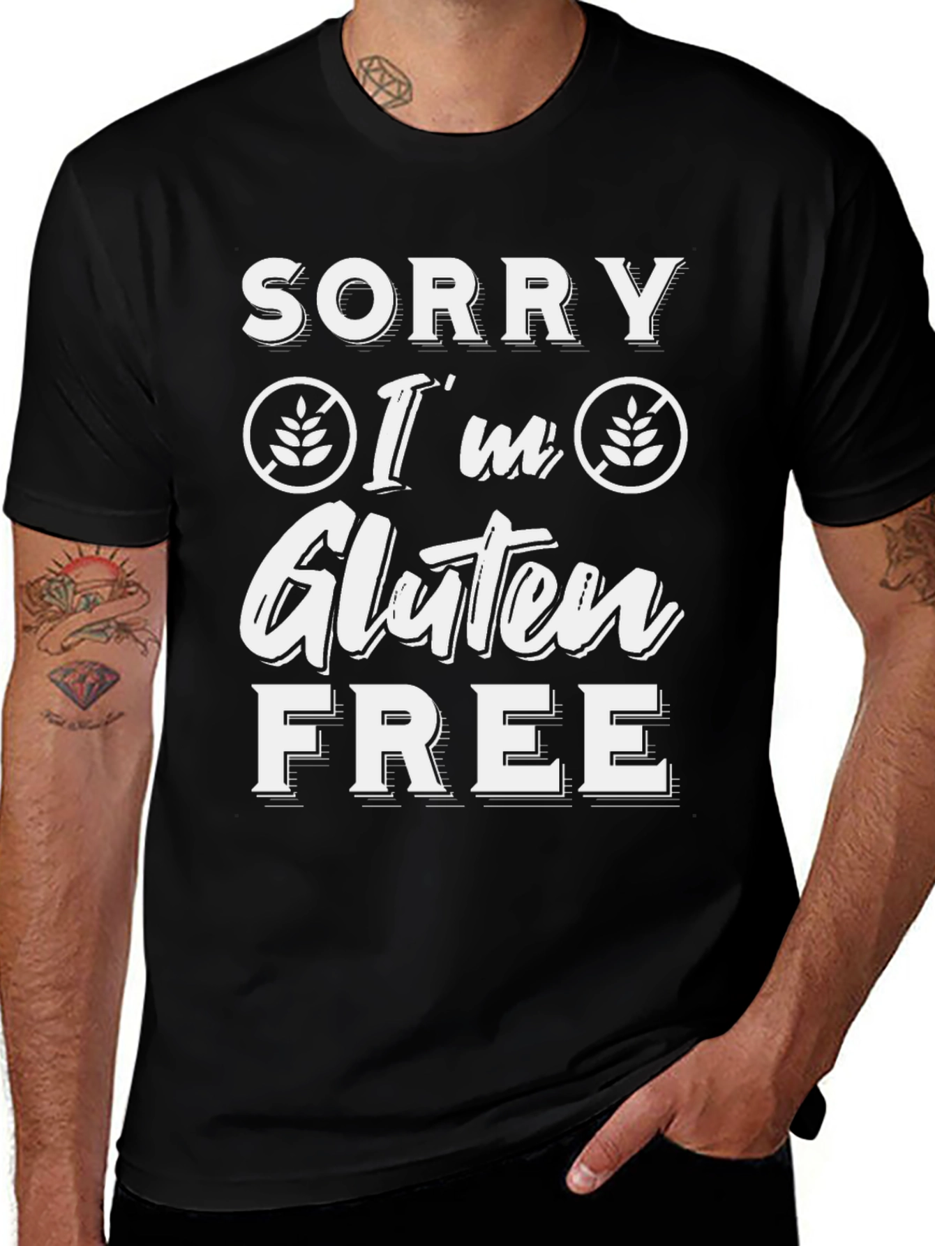 Sorry I'm Gluten Free T-Shirt - Black