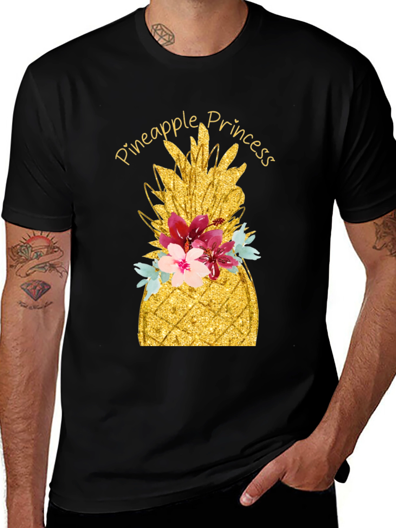 Variant 23 of Pineapple Princess Black T-Shirt