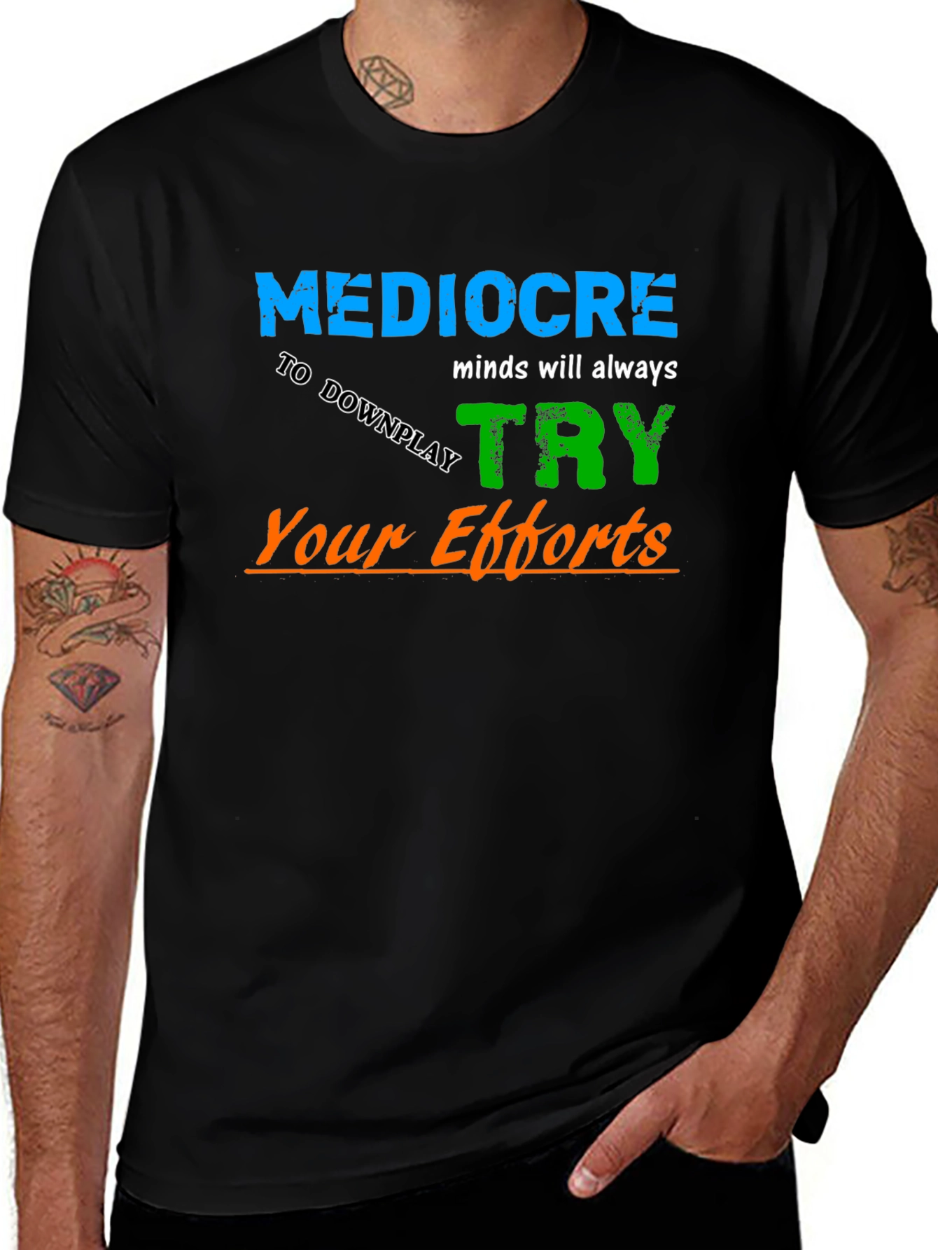 Variant 2 of Mediocre Minds Graphic T-Shirt - Motivational Tee