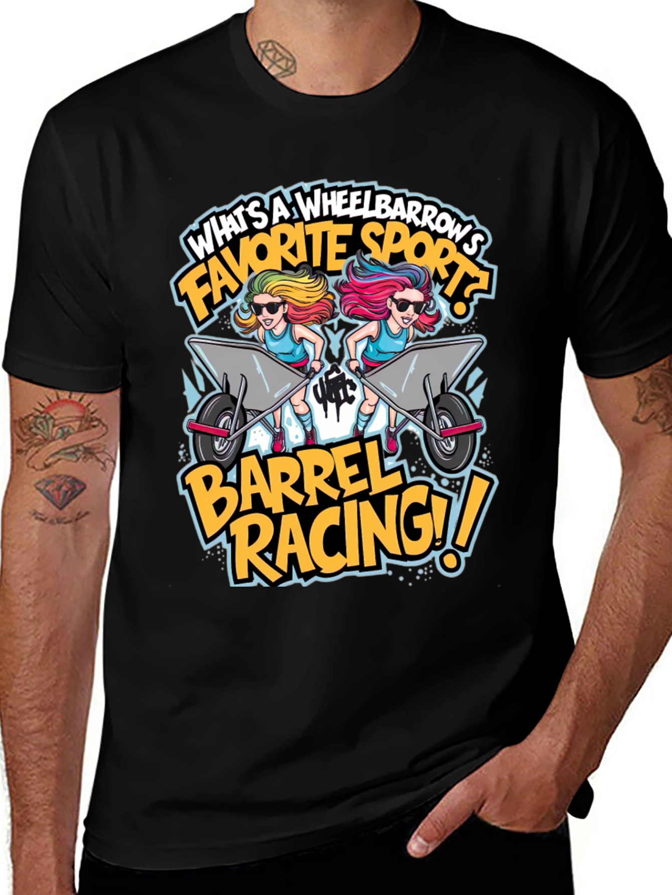 Wheelbarrow Barrel Racing Graphic Tee