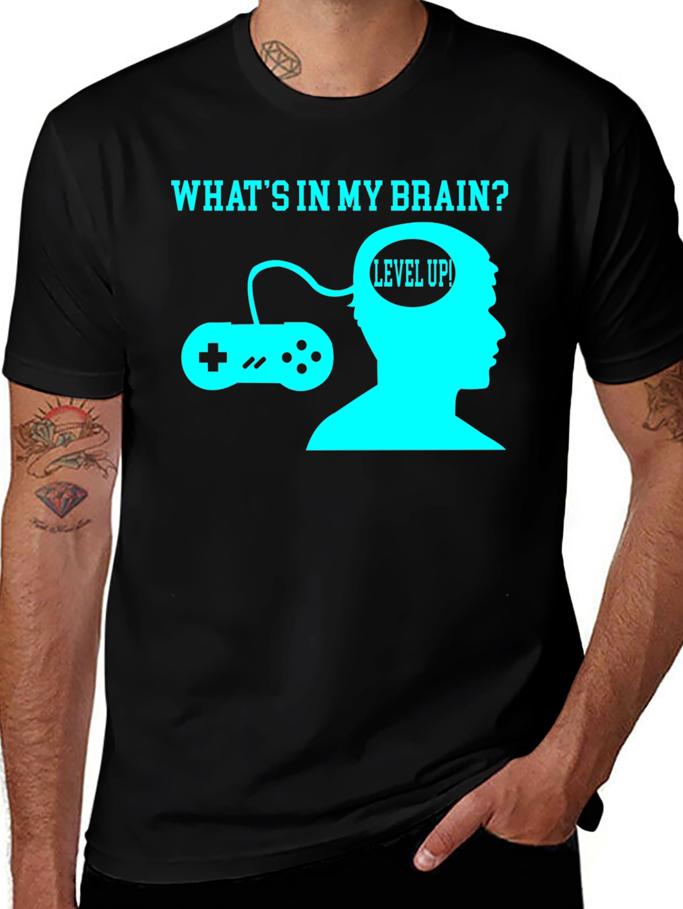 Gamer Brain T-Shirt - Level Up Funny Tee