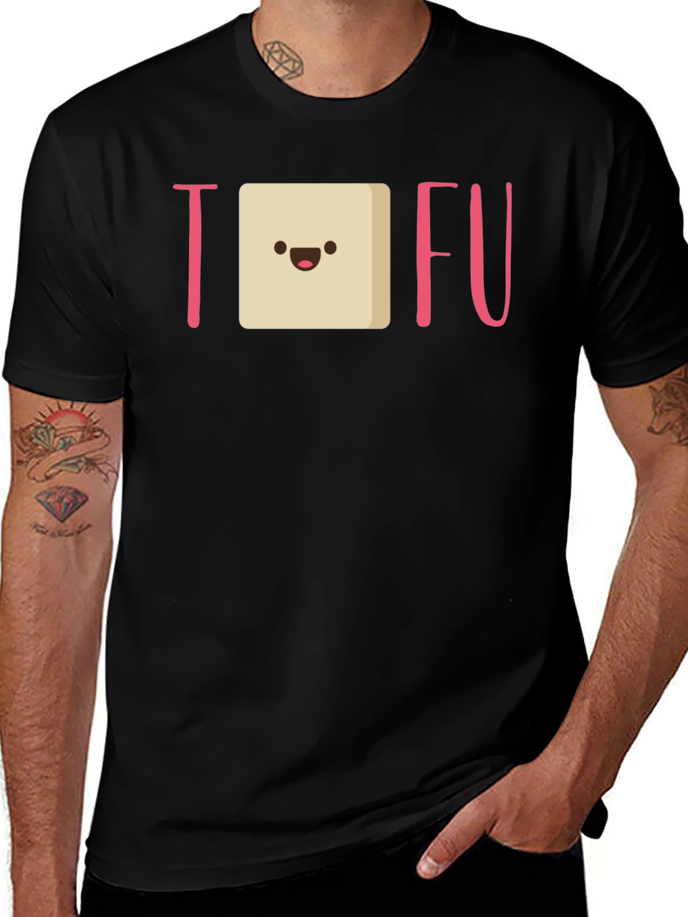 Tofu Graphic Tee - Black Cotton Comfort
