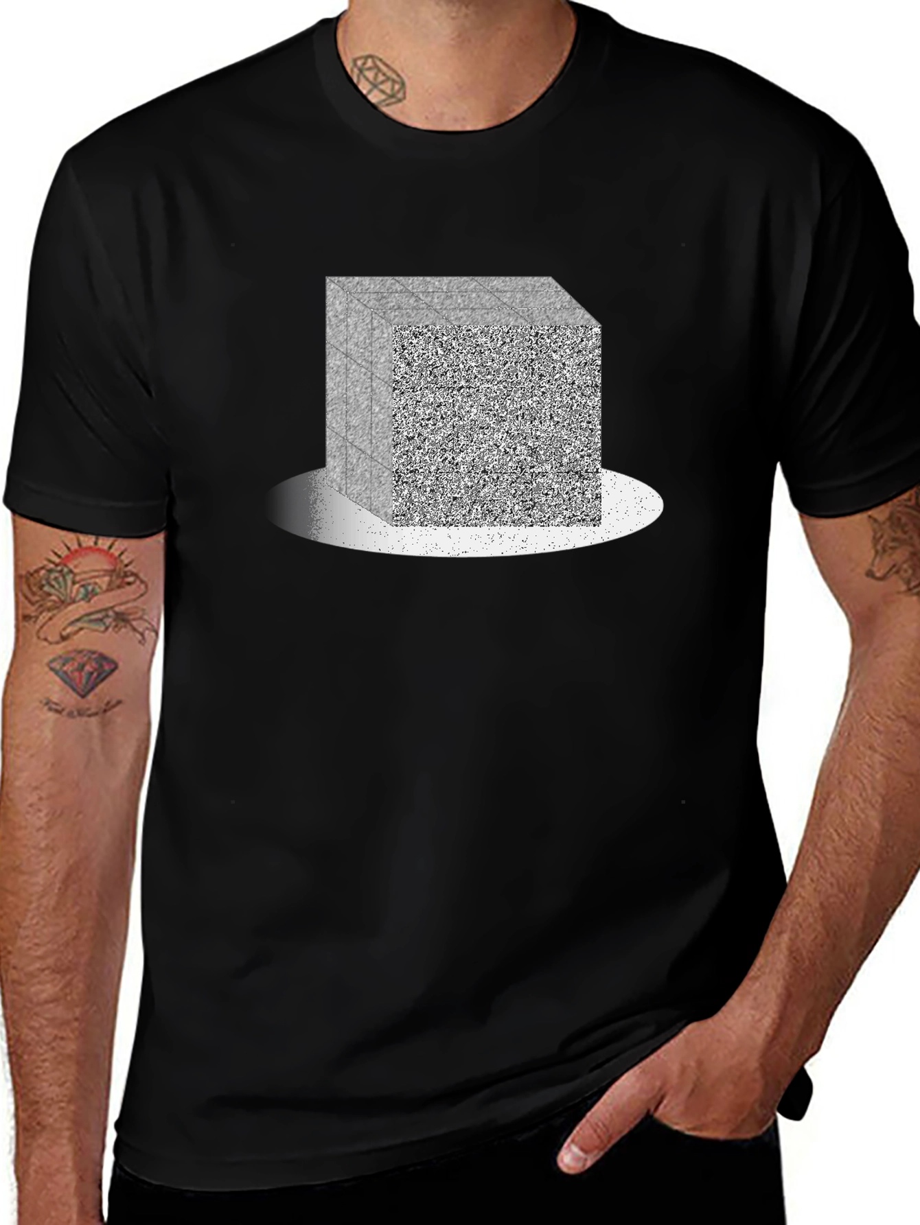 Variant 15 of Abstract Cube Graphic Tee - Modern Geometric Design
