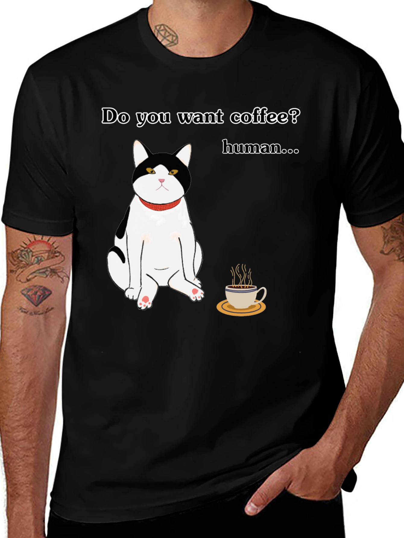 Variant 15 of Cat Coffee Humor T-Shirt