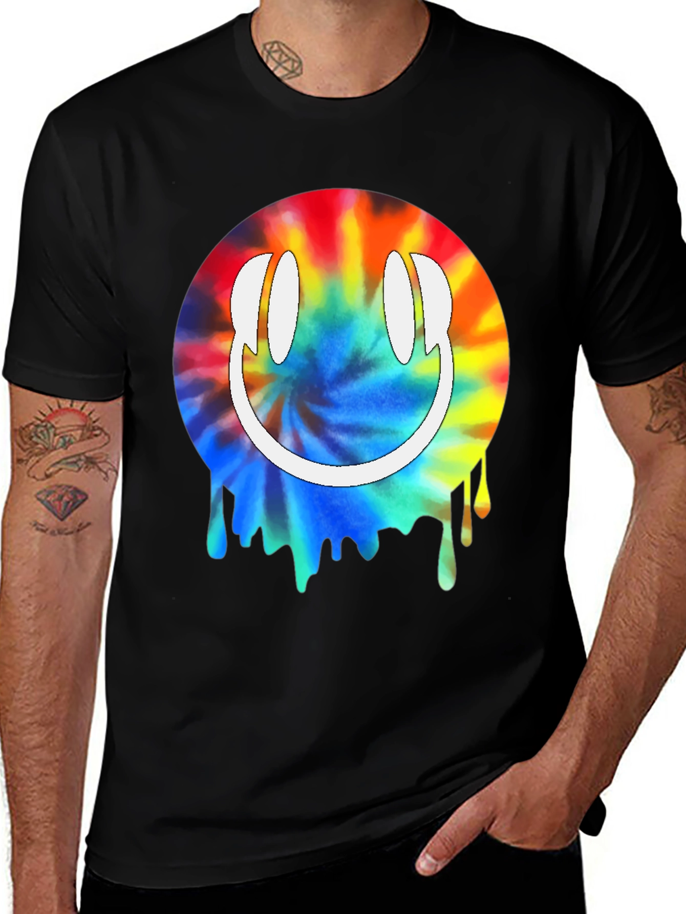 Variant 27 of Tie-Dye Smiley Face Graphic Tee