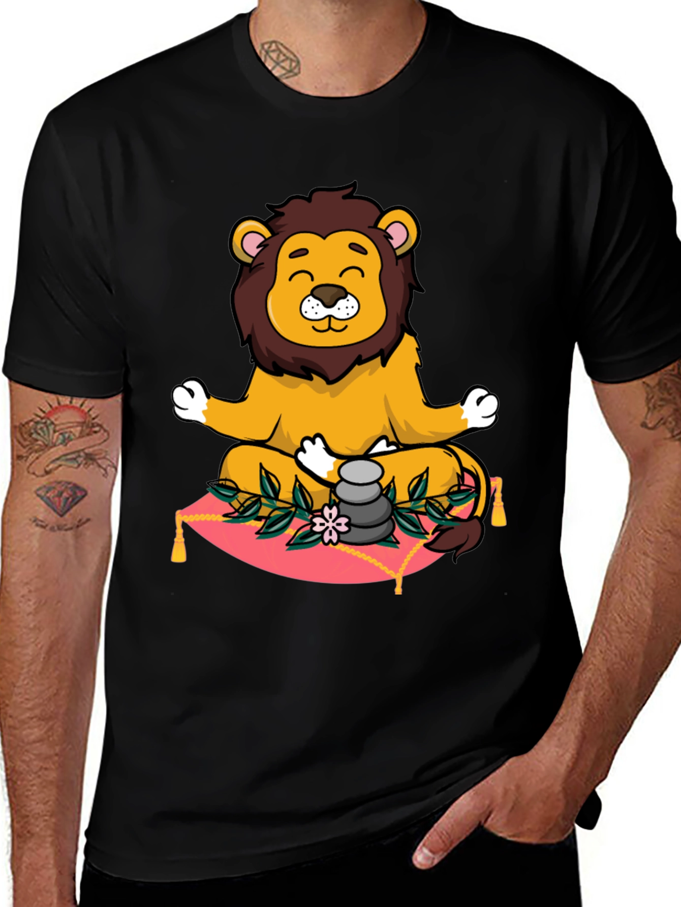 Variant 12 of Zen Lion Meditation Graphic Tee